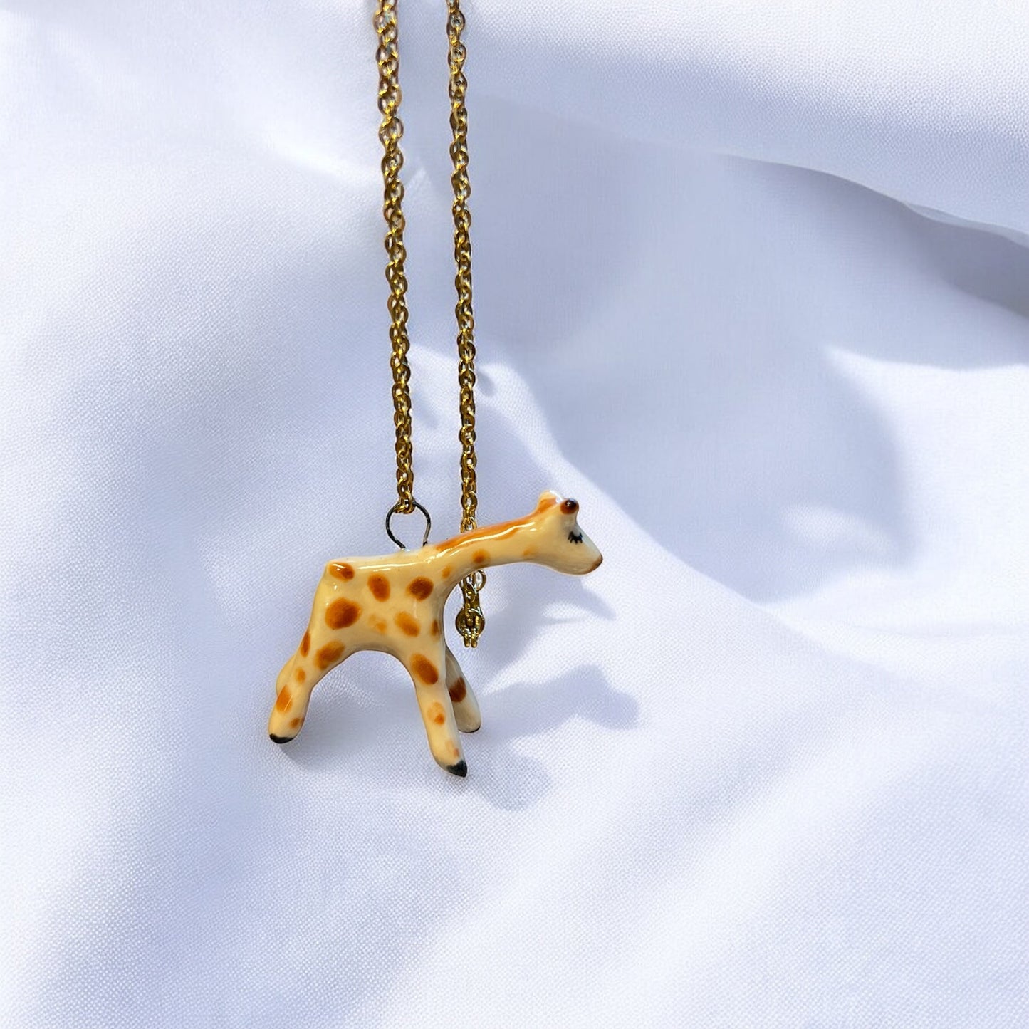 Tiny Giraffe Spirit Animal Handmade Necklace Charm