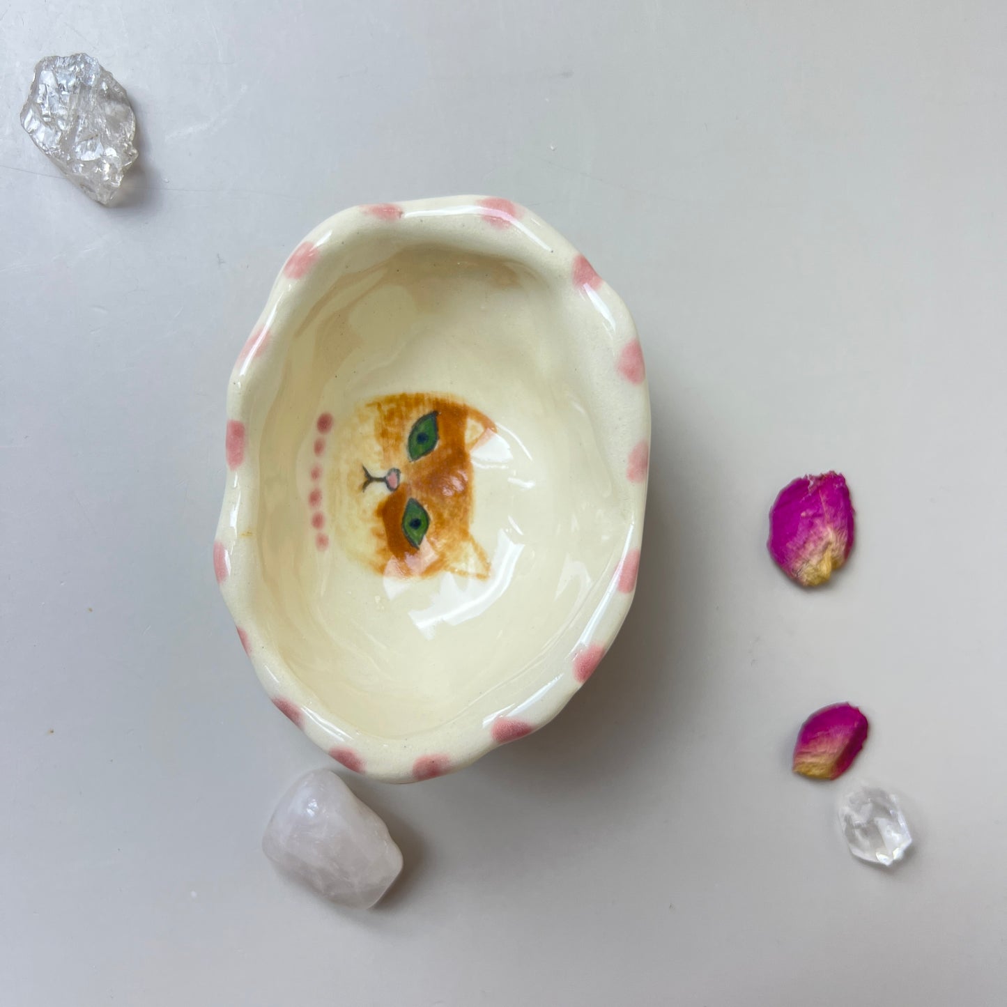 Pink Valentine's Day Cat Tiny Bowl