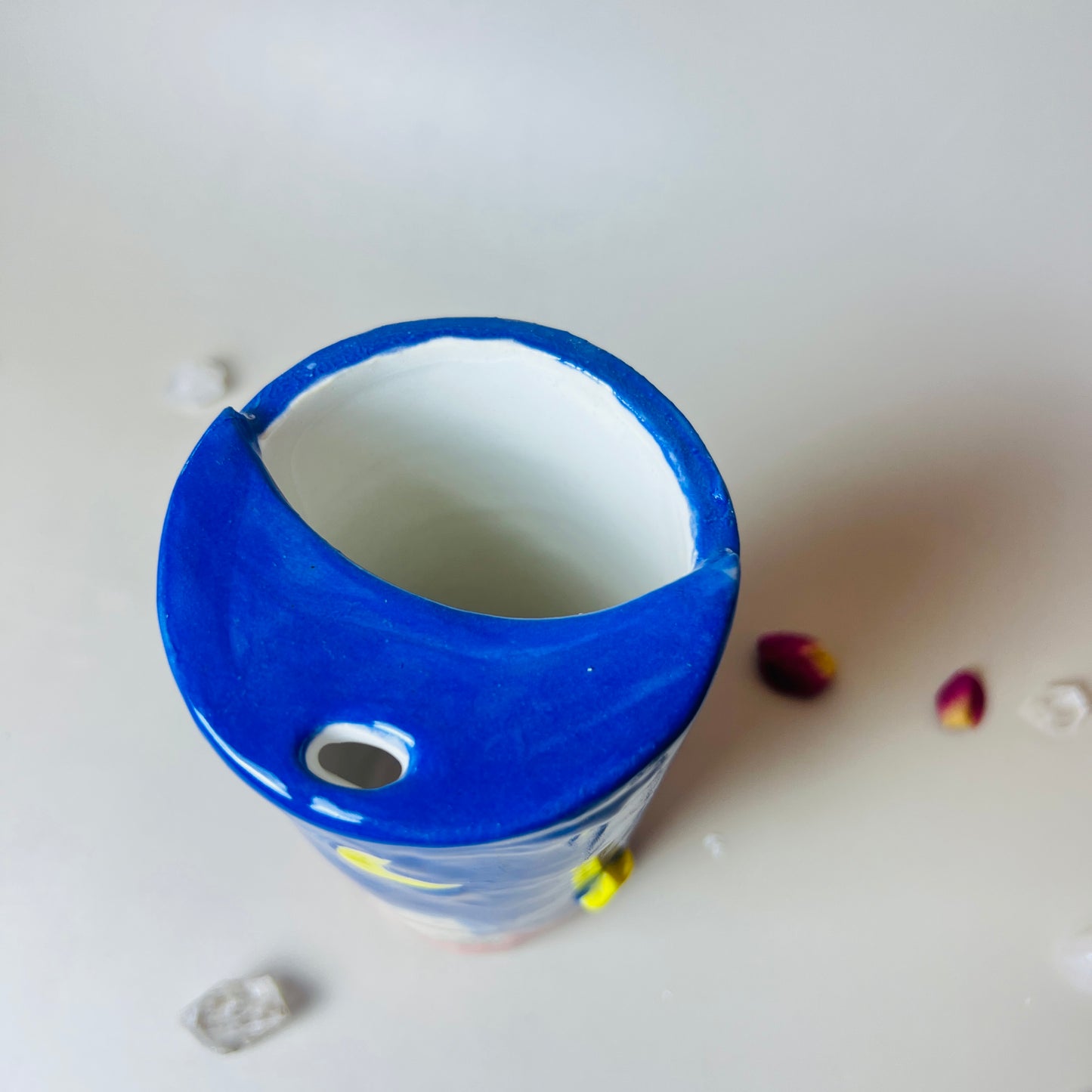 Handmade Ceramic To-Go Cosmic Astronaut Cat And Dog Dalmatian Travel Mug