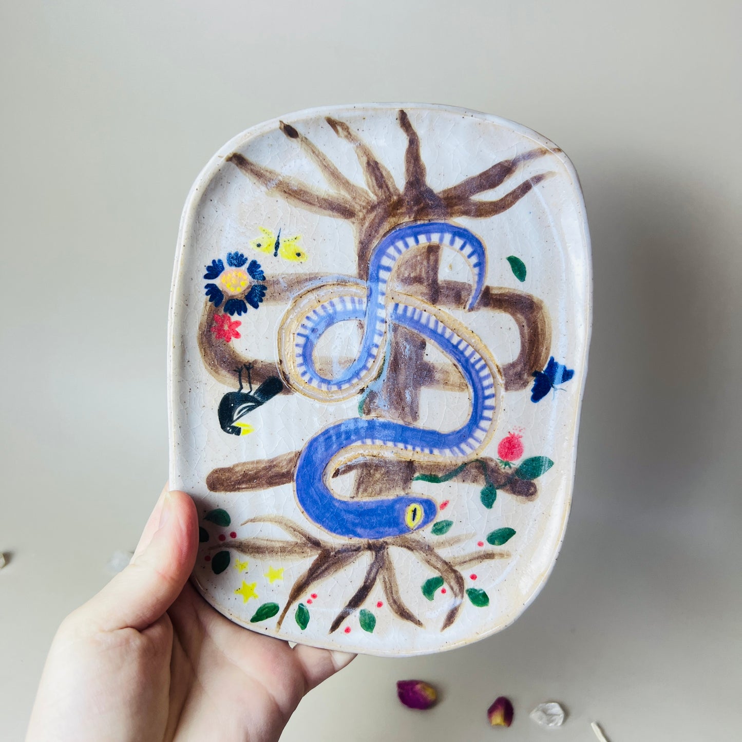 Tree of Life Hand Painted Decorated Plate