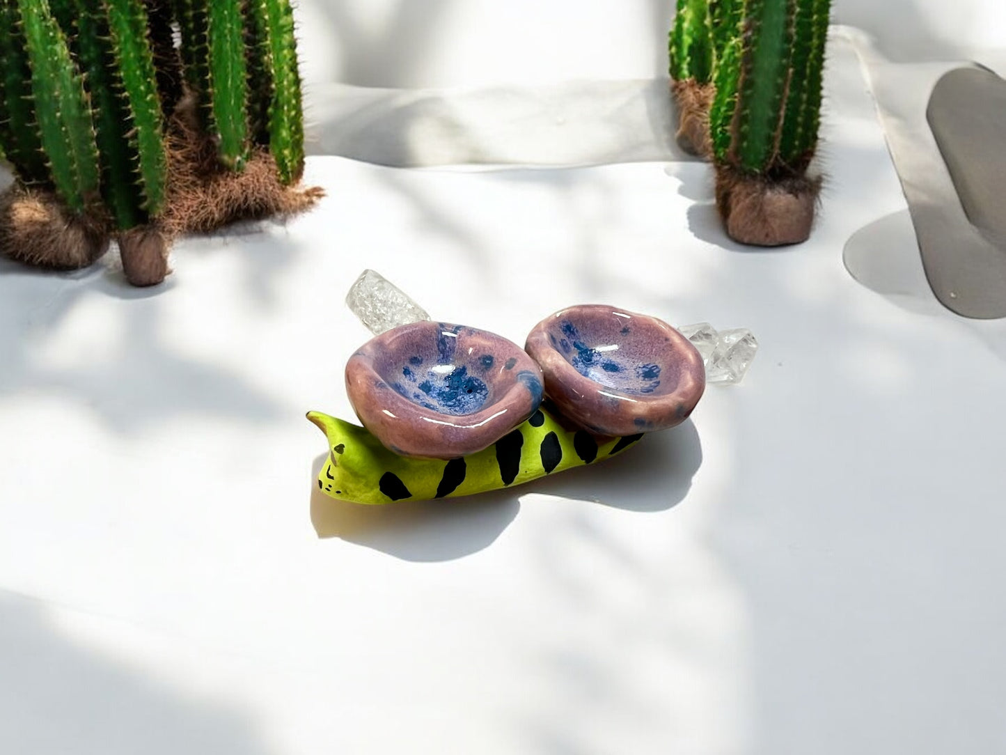 Handmade Banana Snail Porcelain Decorative Ring Jewelry Bowl Trinket Dish