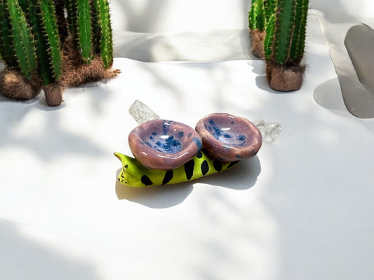 Handmade Banana Snail Porcelain Decorative Ring Jewelry Bowl Trinket Dish
