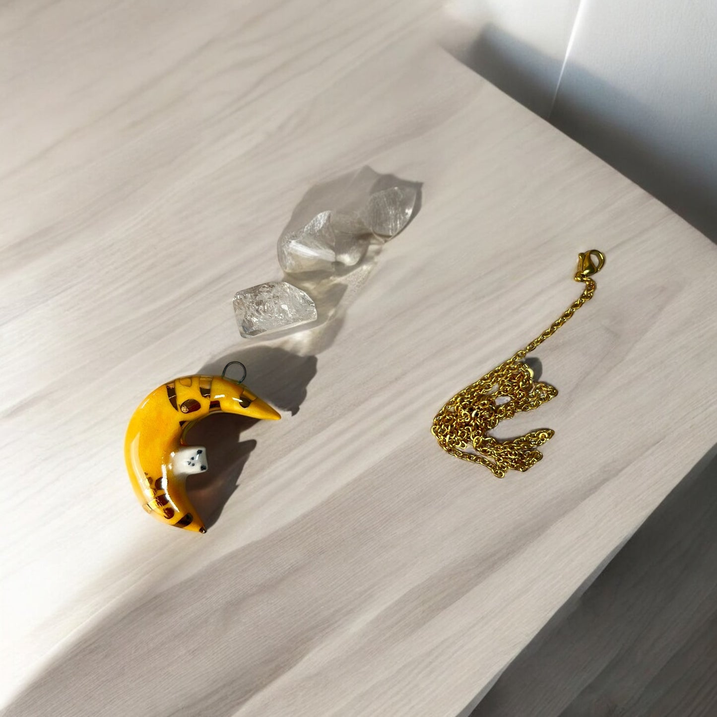 Cat on the Moon Spirit Animal Pendant