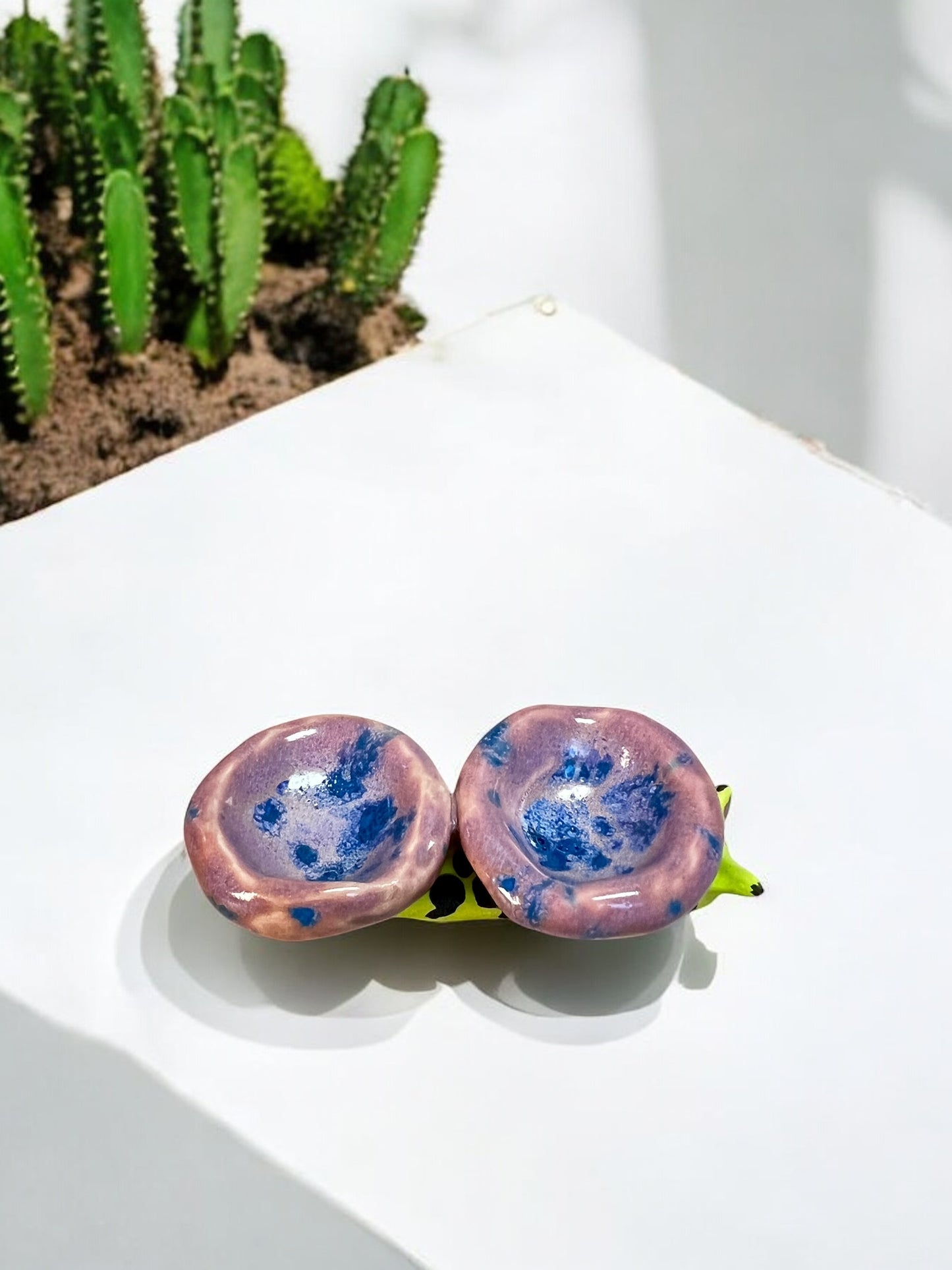 Handmade Banana Snail Porcelain Decorative Ring Jewelry Bowl Trinket Dish