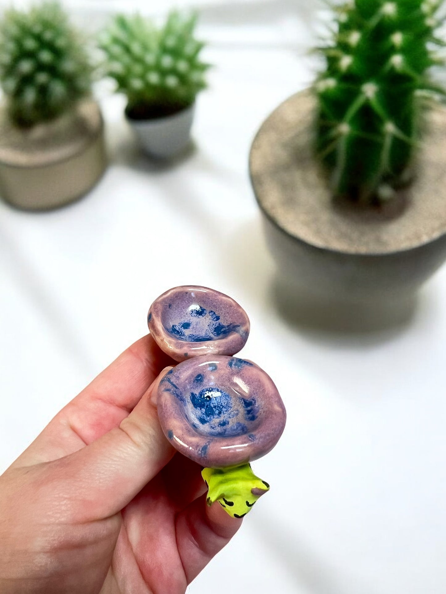 Handmade Banana Snail Porcelain Decorative Ring Jewelry Bowl Trinket Dish