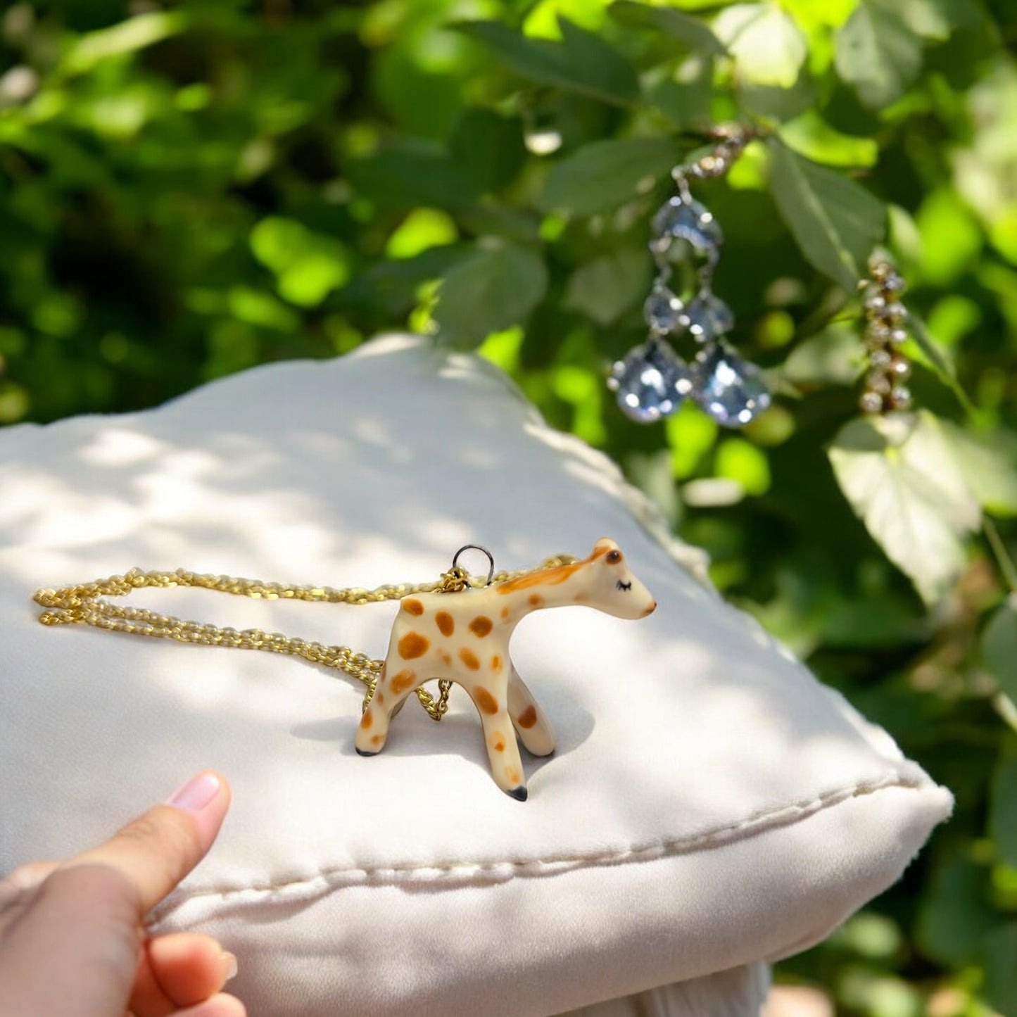 Tiny Giraffe Spirit Animal Handmade Necklace Charm
