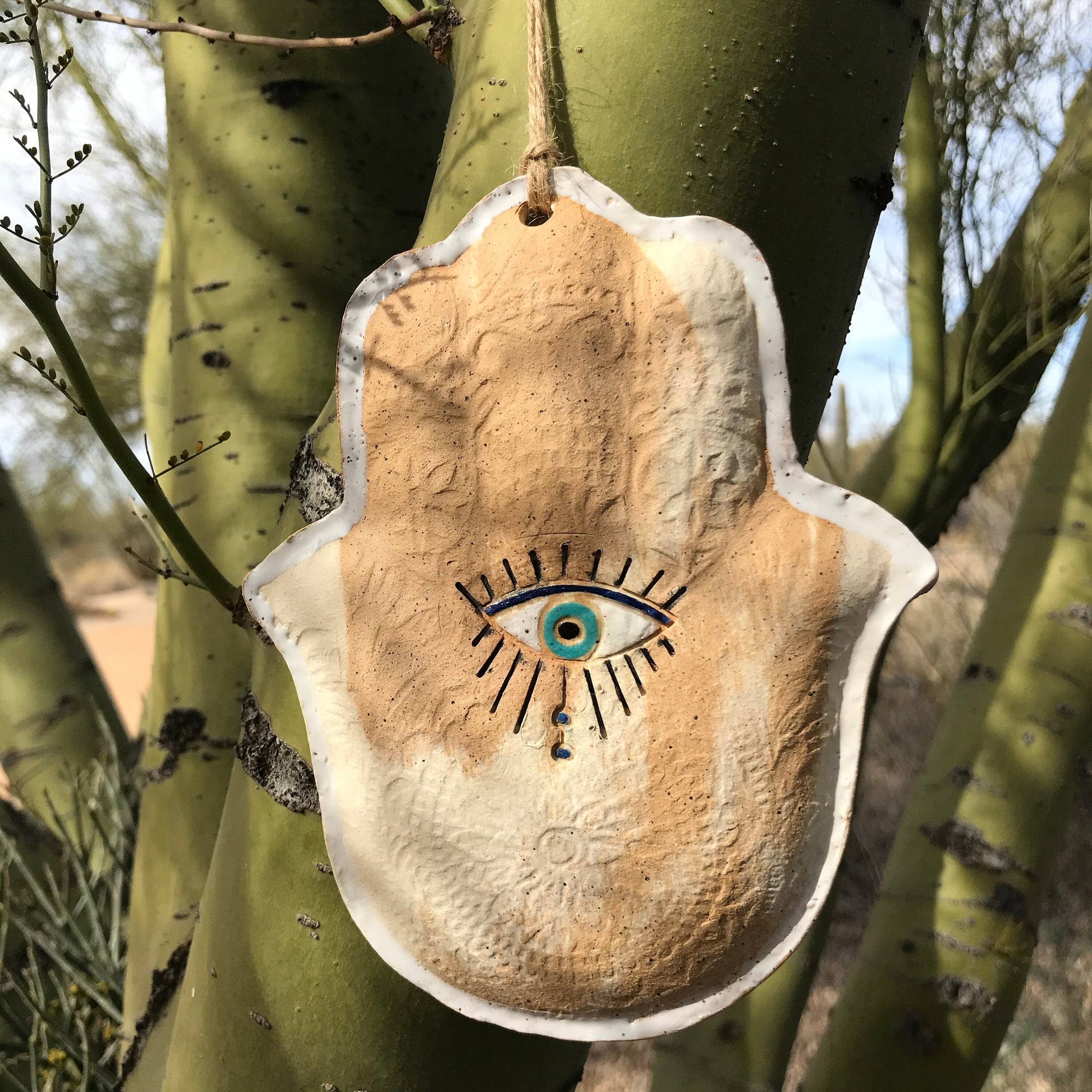 Hamsa with evil eye wall hanging