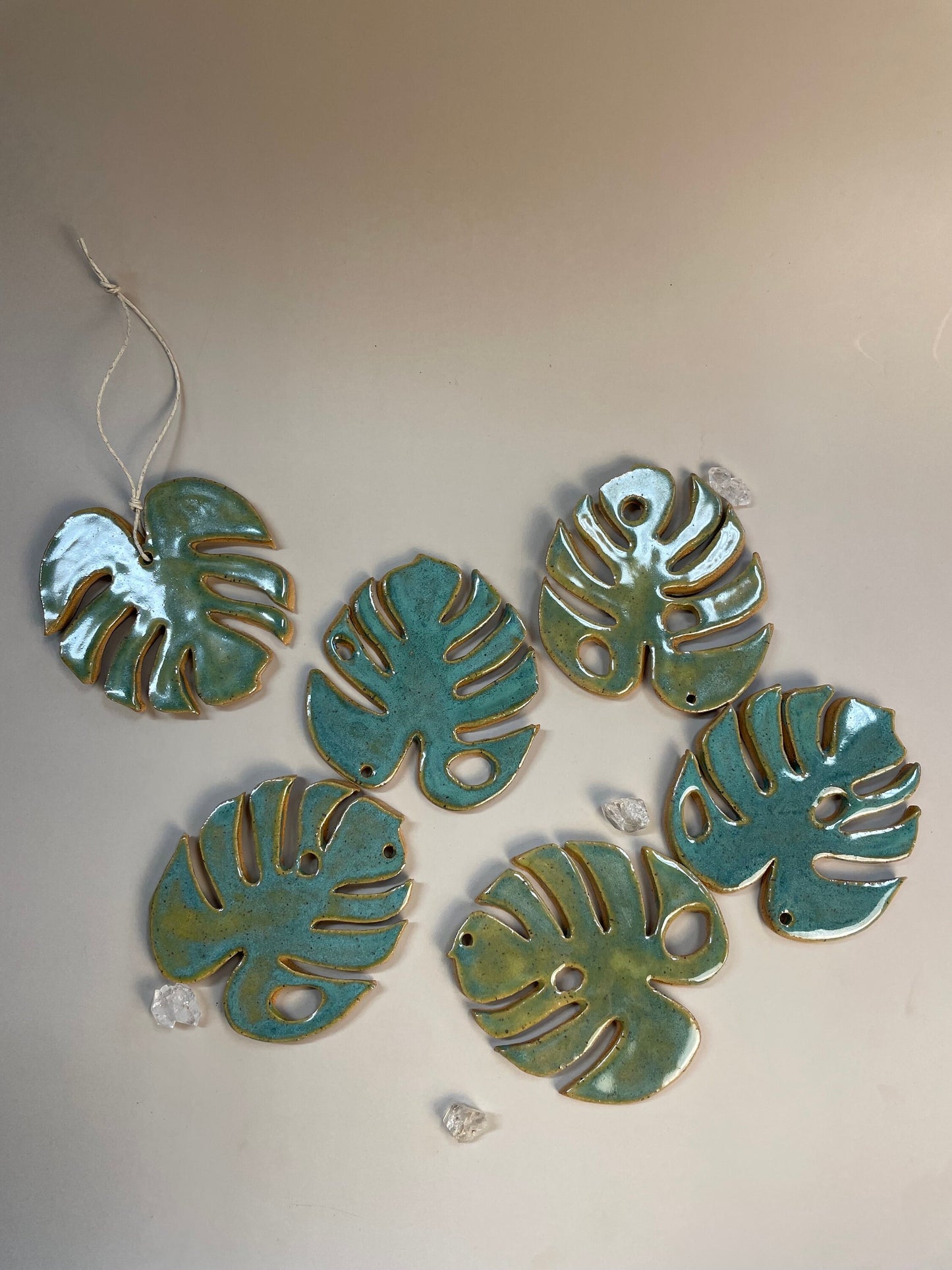 Montsera handmade ceramic ornament