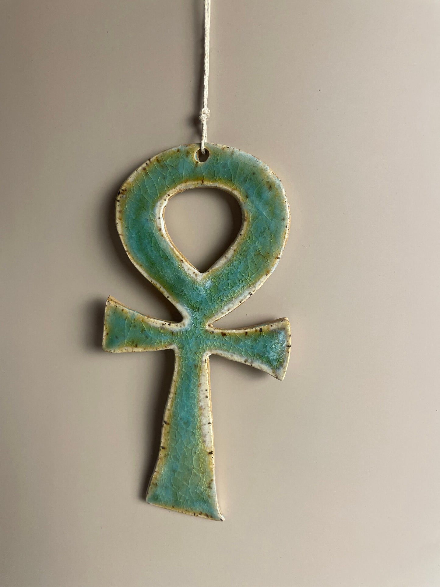 Handmade ceramic hanging Ankh