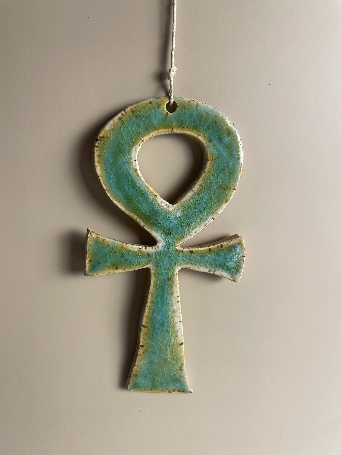 Handmade ceramic hanging Ankh
