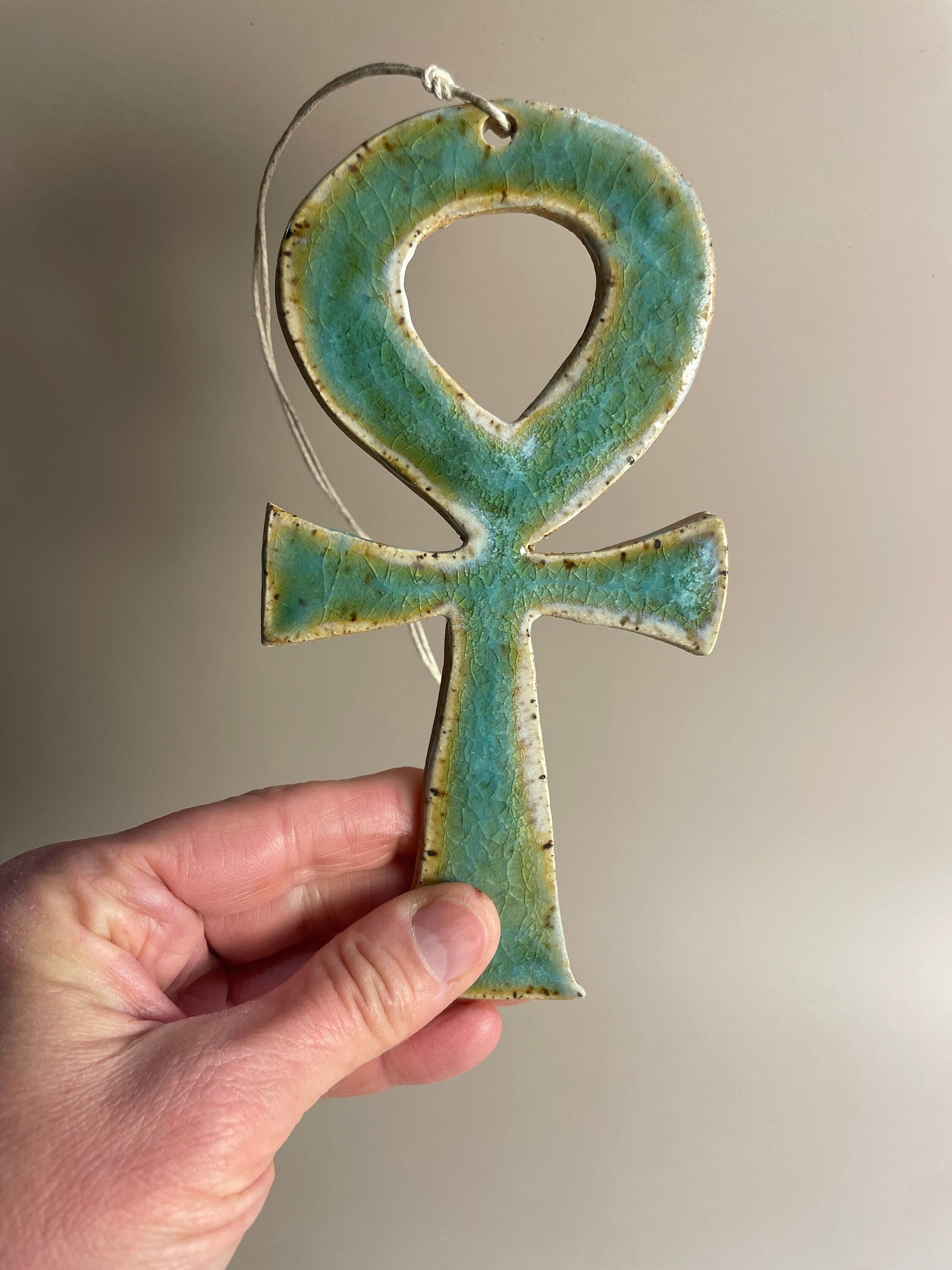 Handmade ceramic hanging Ankh