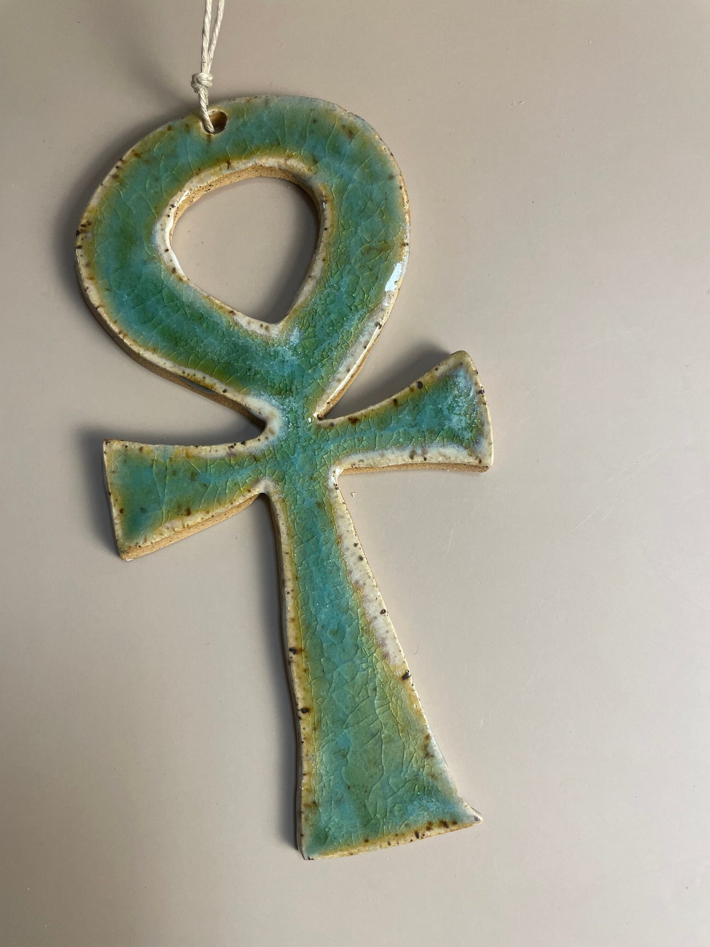 Handmade ceramic hanging Ankh