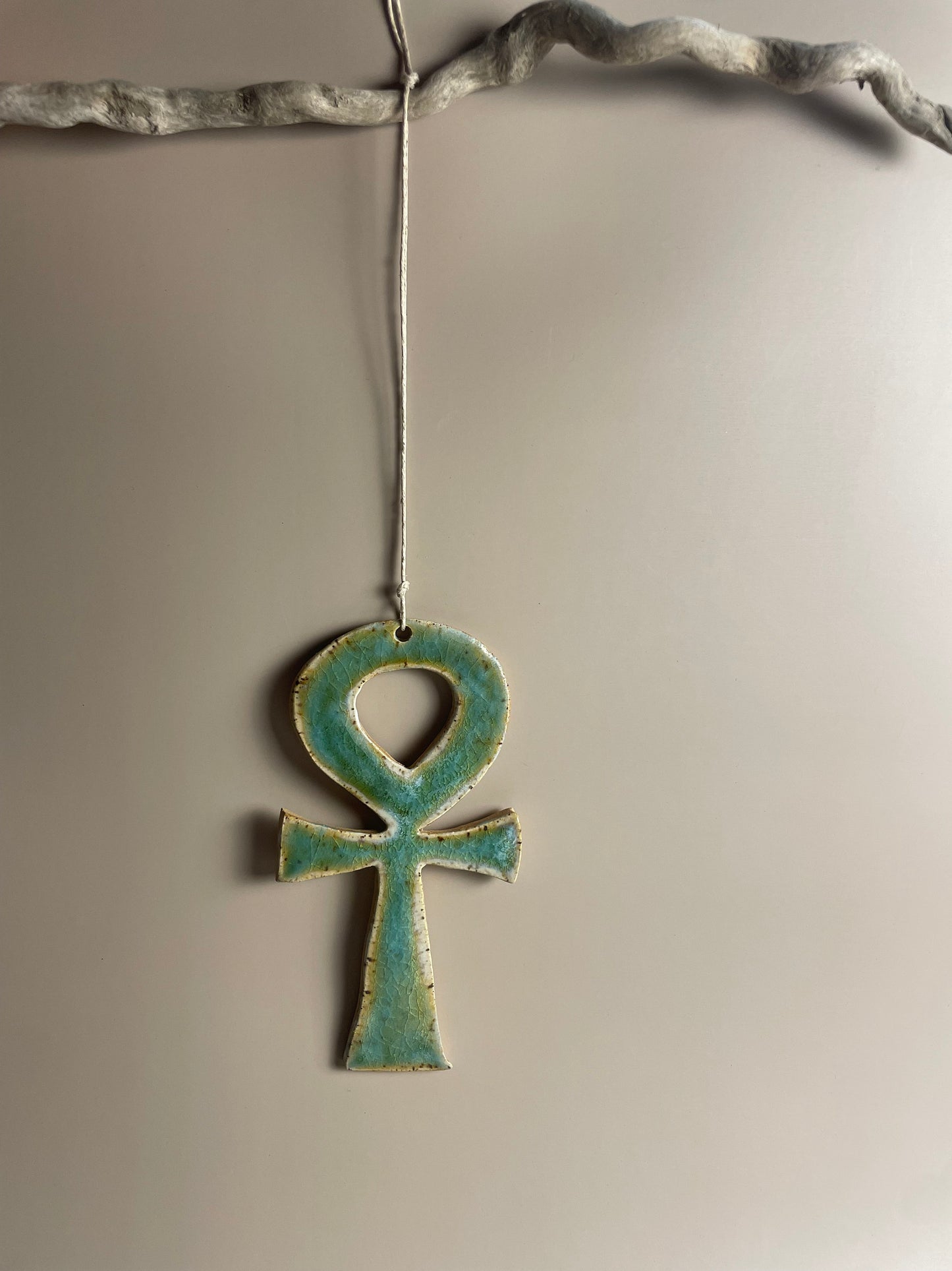Handmade ceramic hanging Ankh
