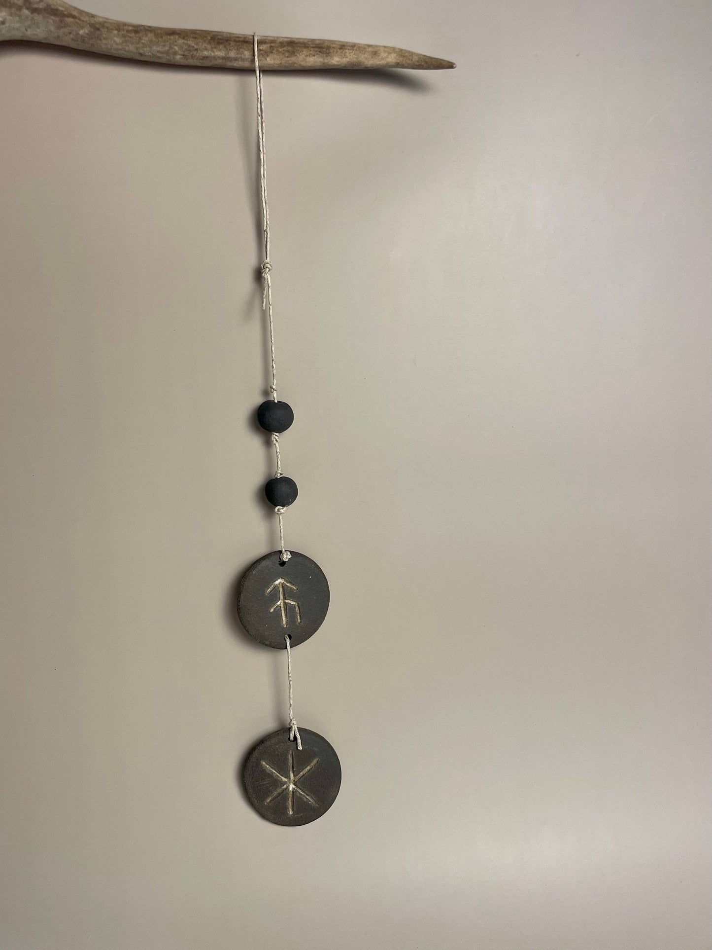 HOPE and STRENGTH handmade ceramic talisman