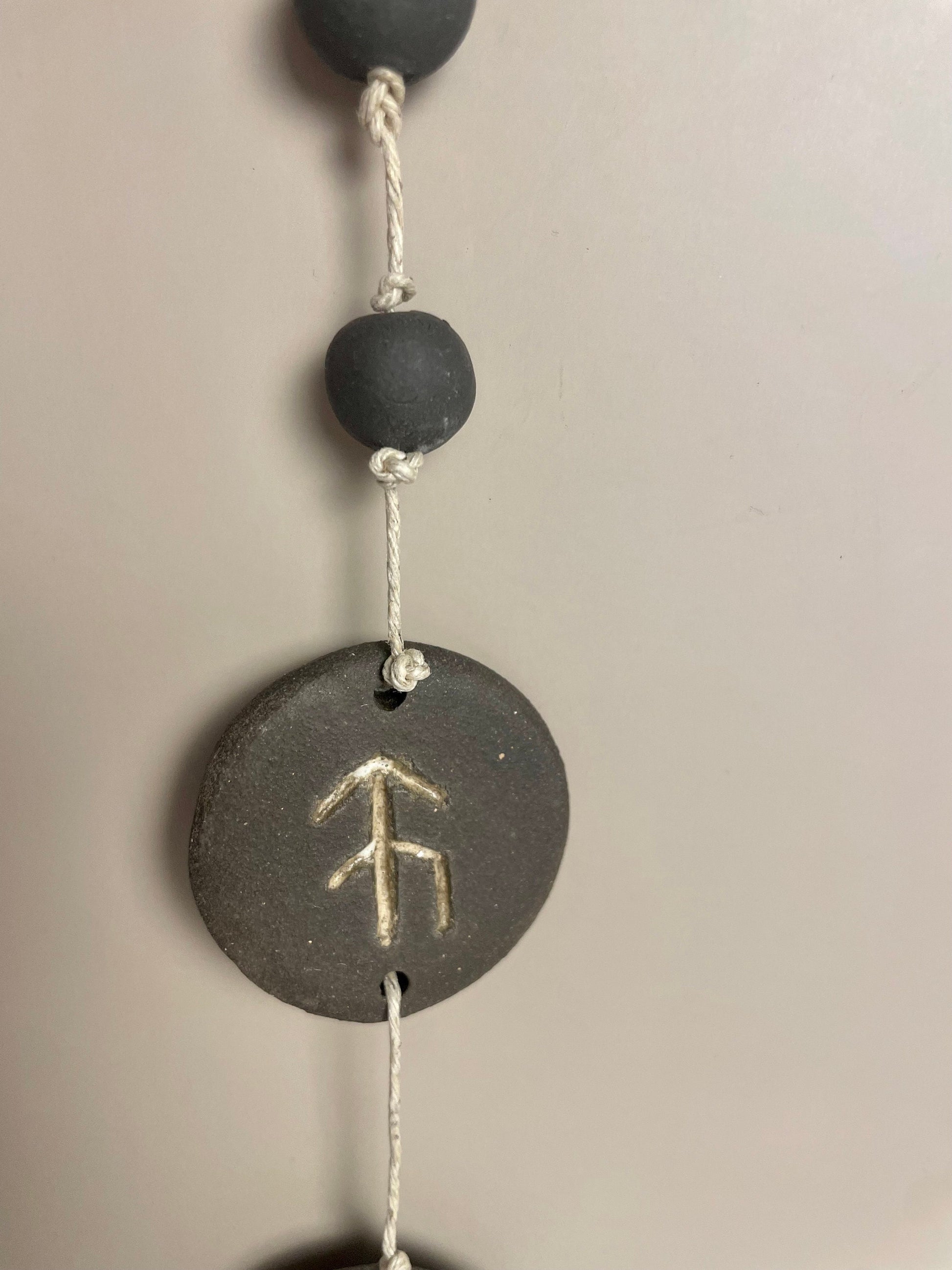 HOPE and STRENGTH handmade ceramic talisman