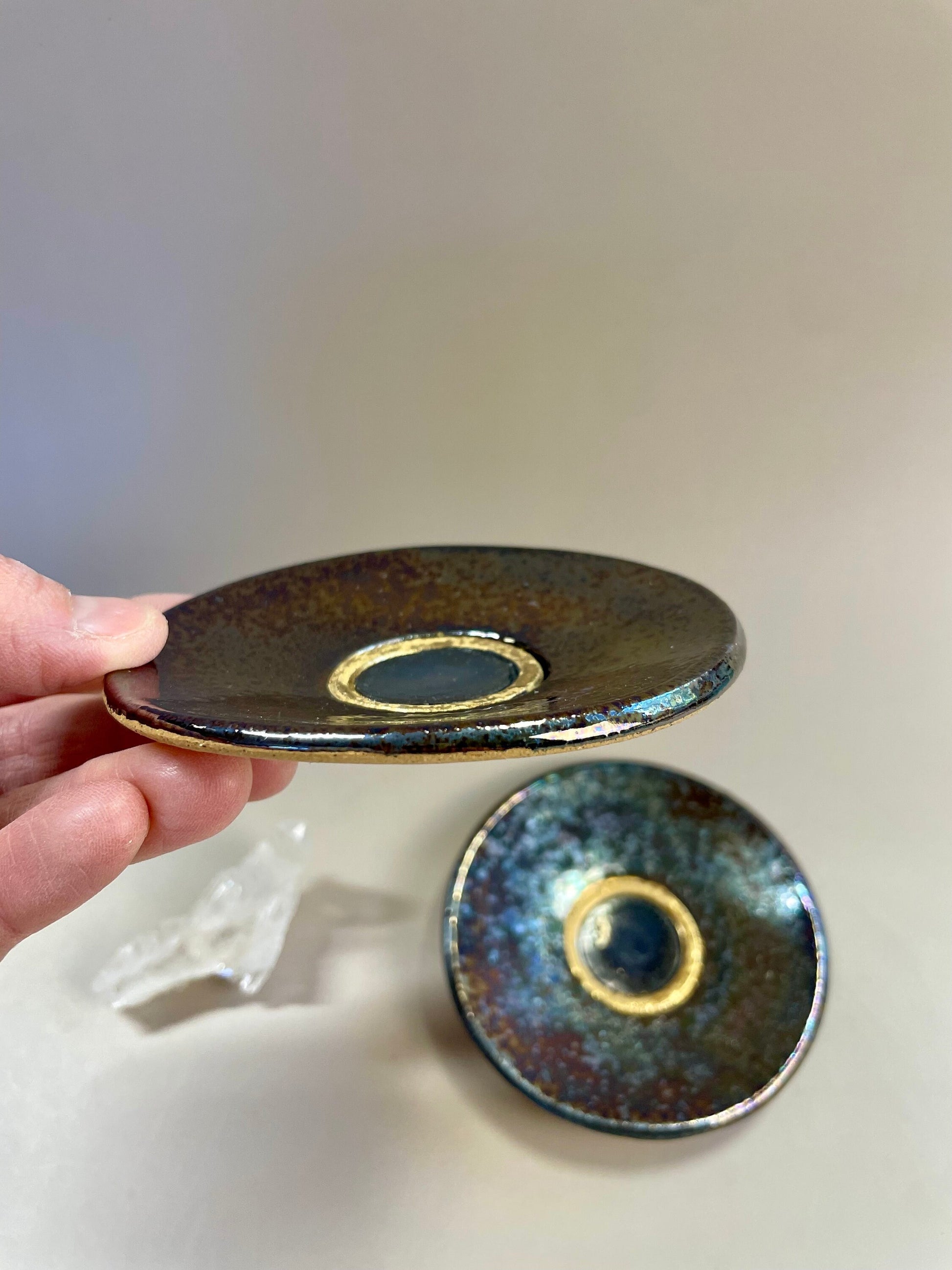 Solar Eclipse handmade ceramic small dishes