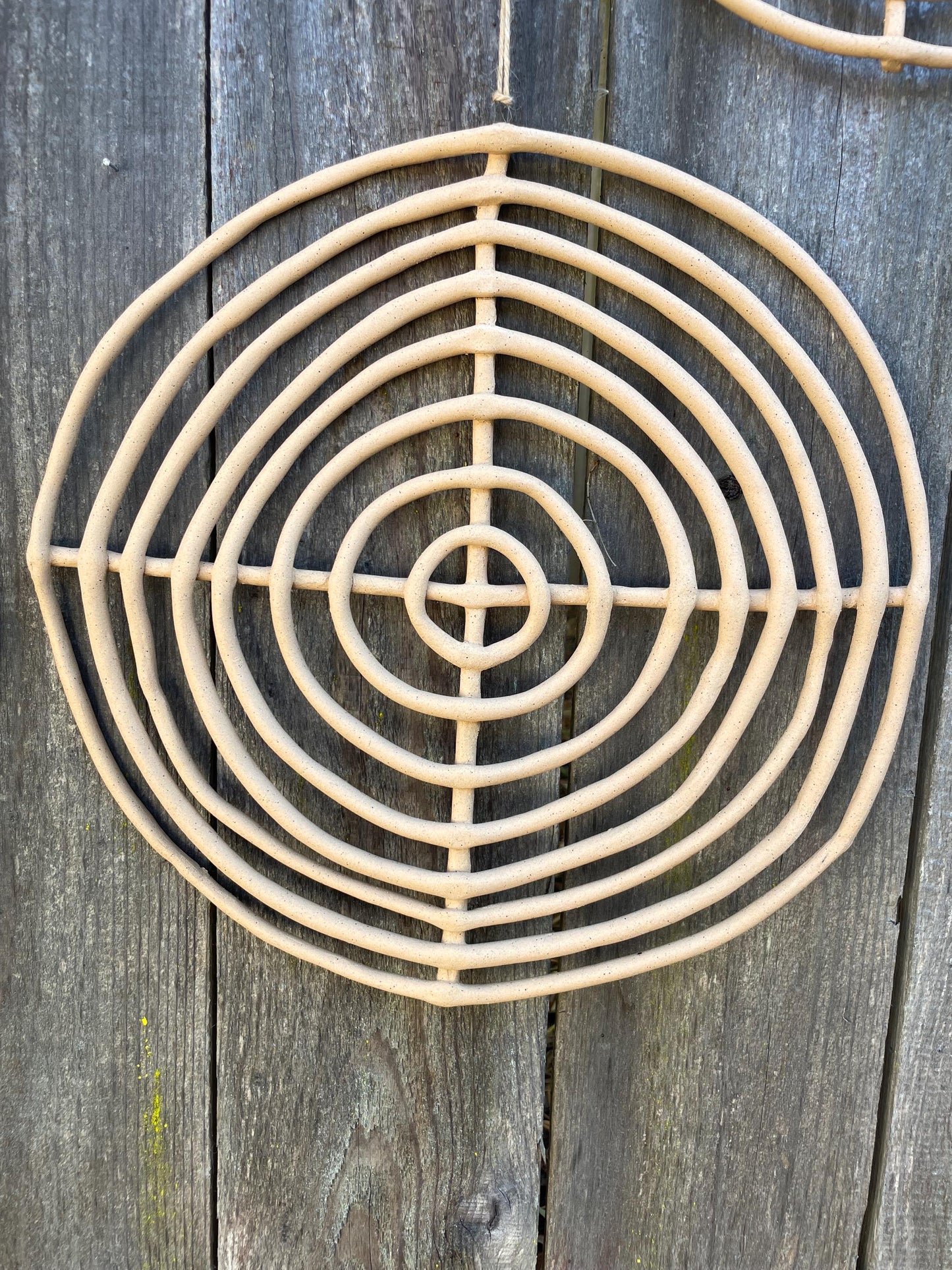 Large Concentric Circle Handmade Clay Wall Hanging