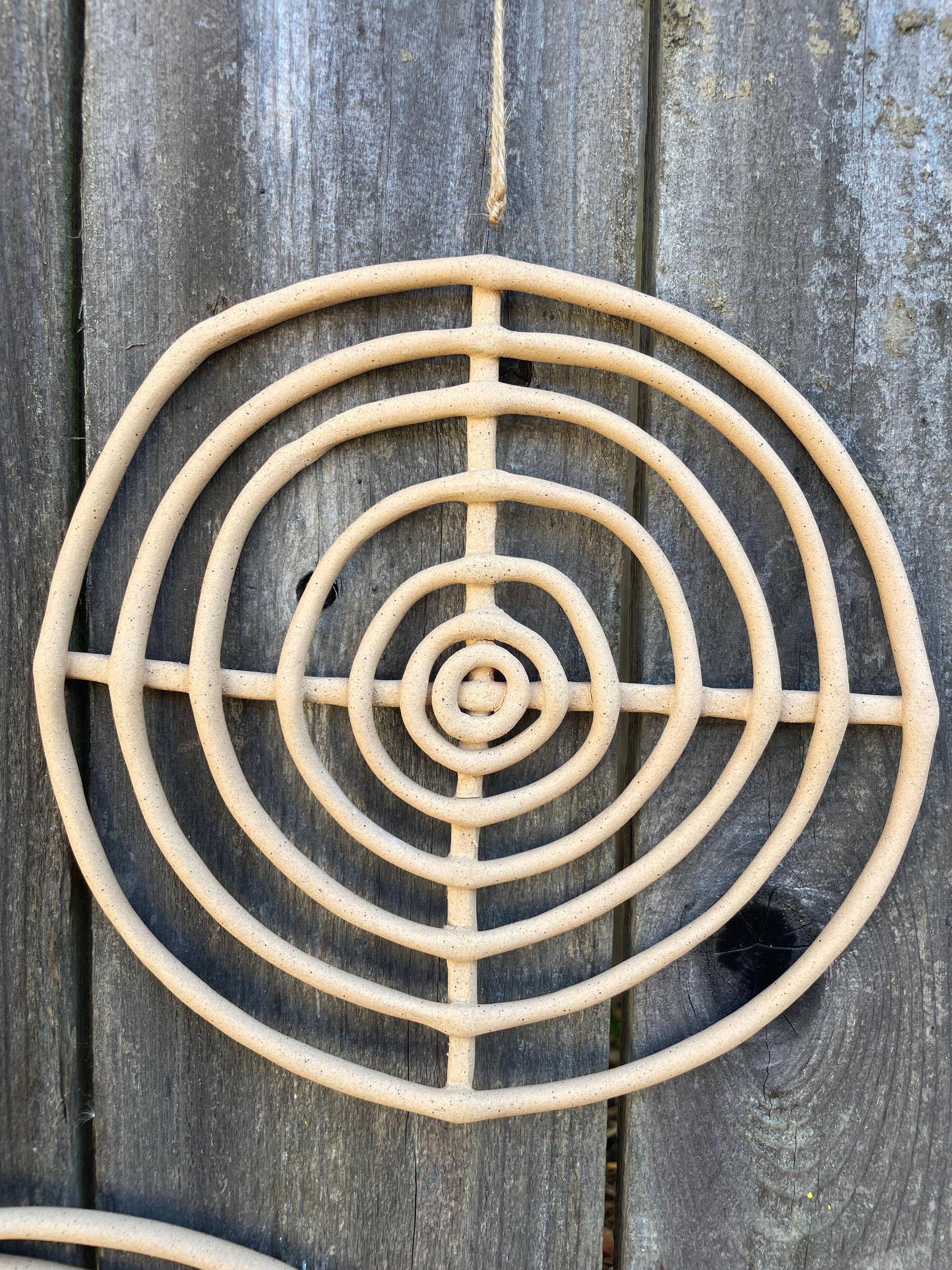 Medium Concentric Circle Handmade Clay Wall Hanging