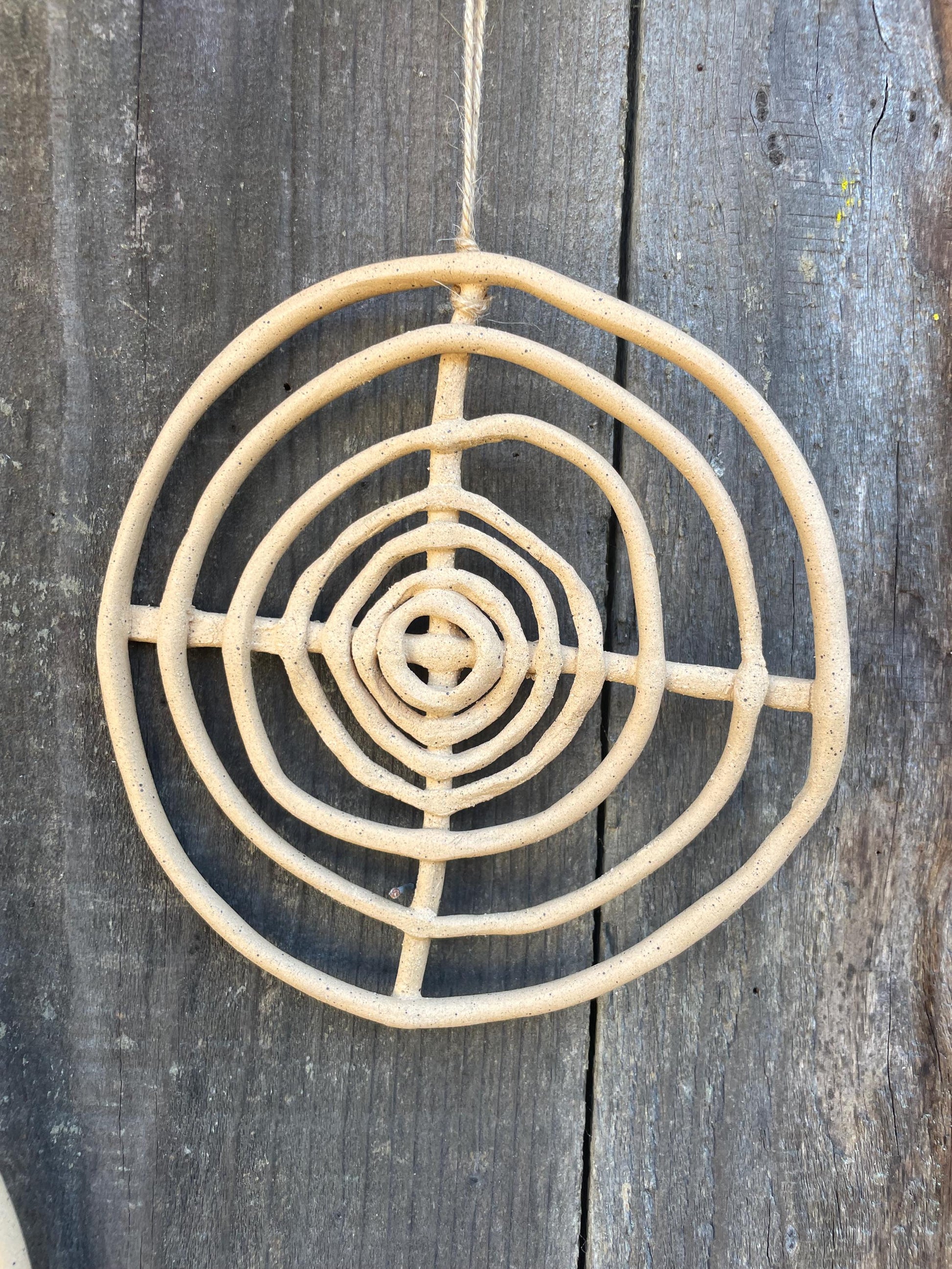 Medium Concentric Circle Handmade Clay Wall Hanging