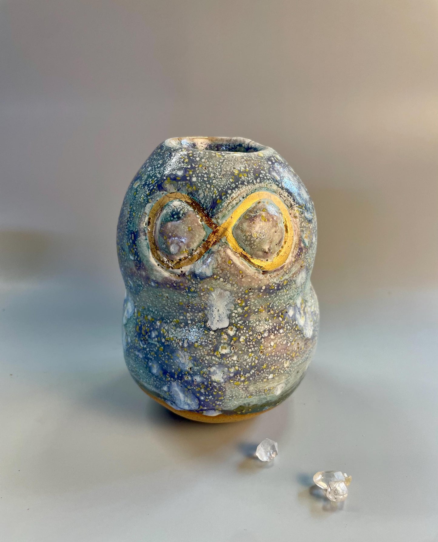 Handmade Lavender Vase with Gold Infinity Symbol