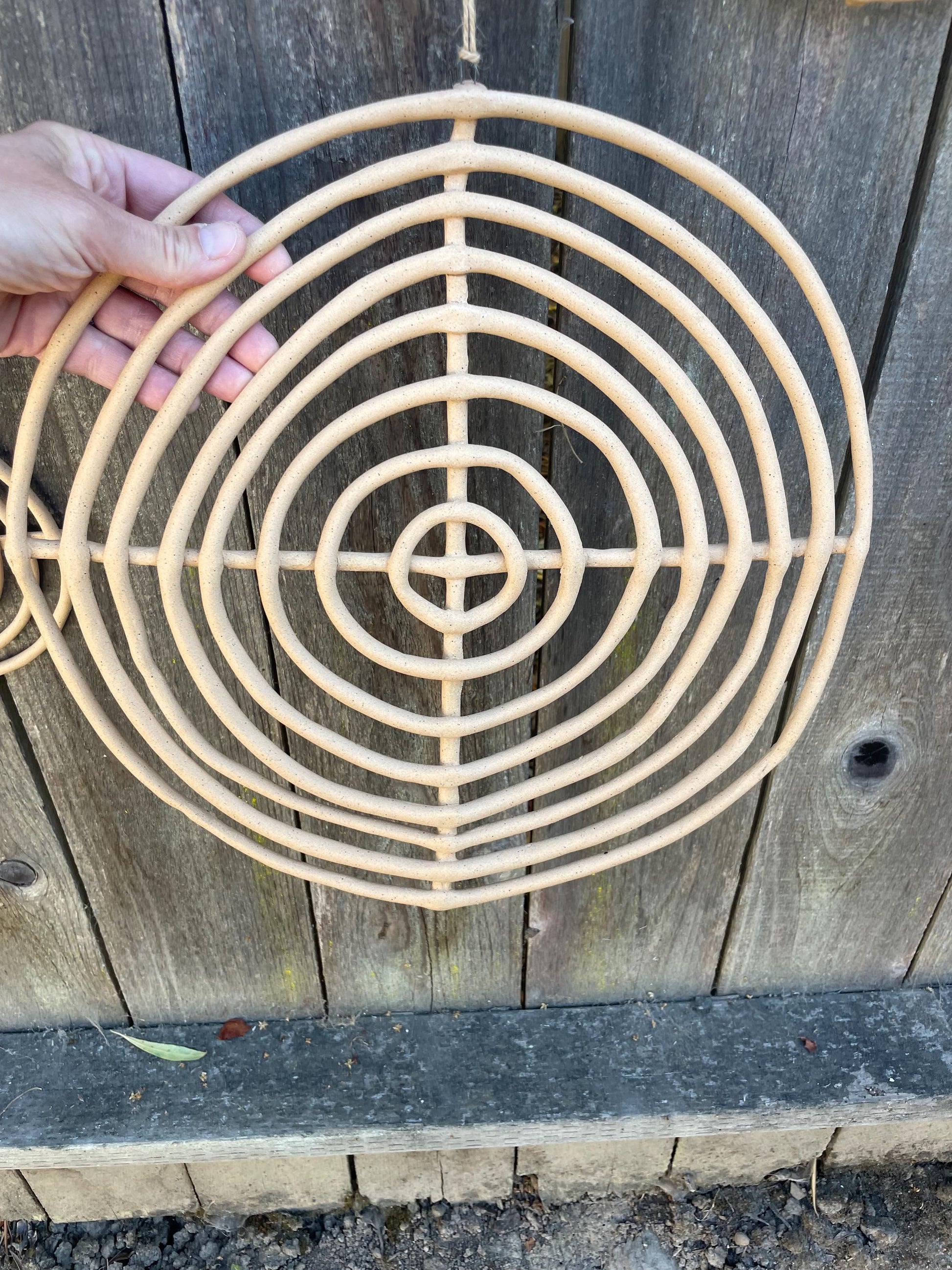 Large Concentric Circle Handmade Clay Wall Hanging
