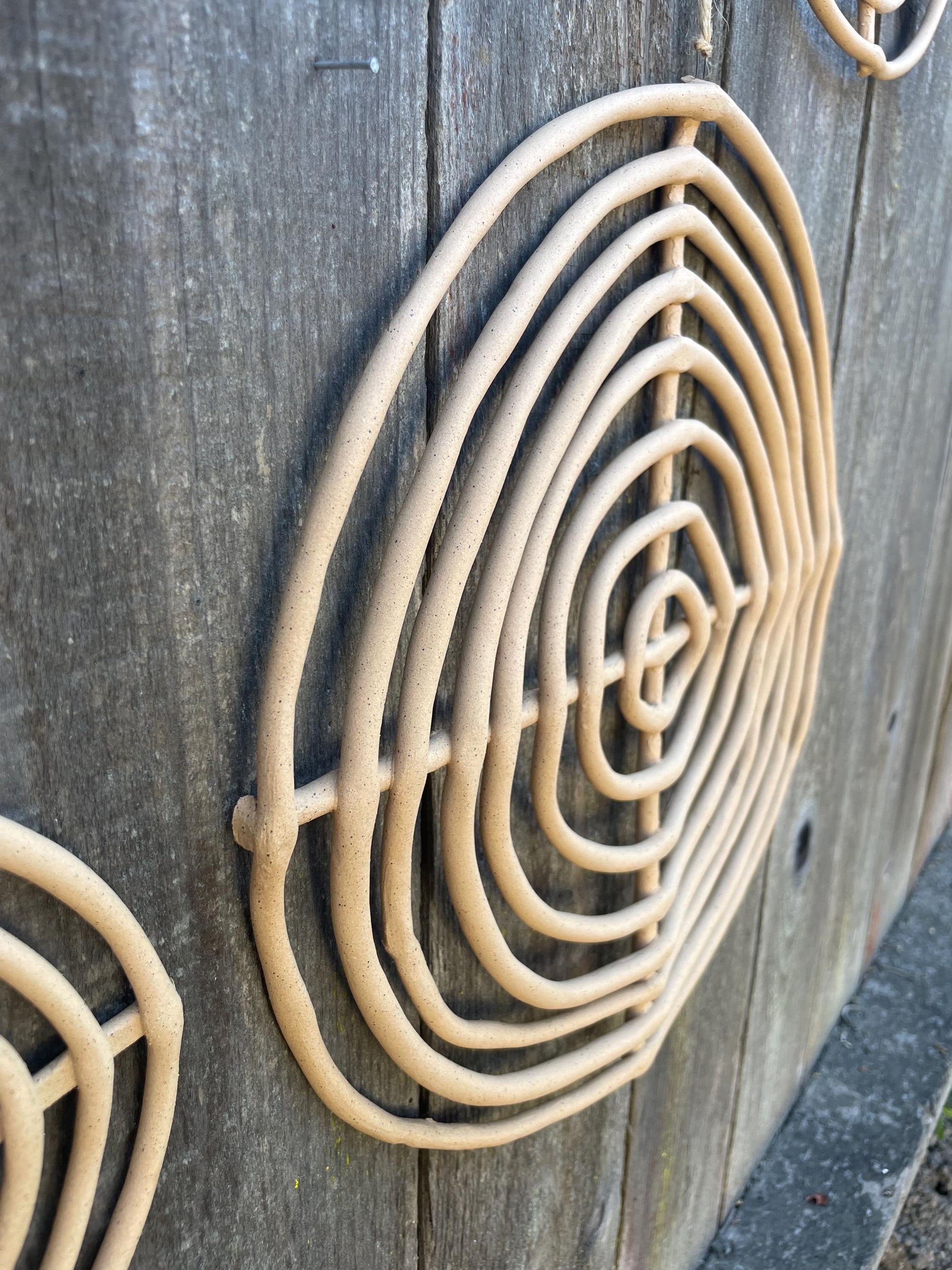 Large Concentric Circle Handmade Clay Wall Hanging