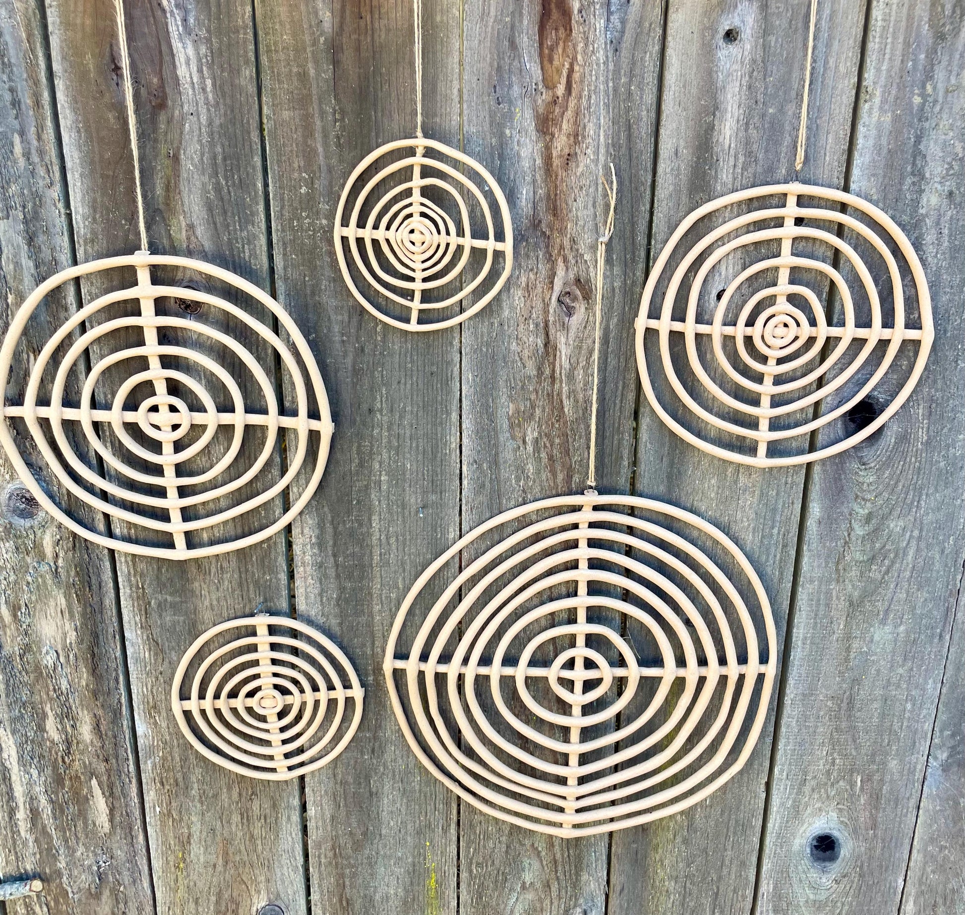 Medium Concentric Circle Handmade Clay Wall Hanging