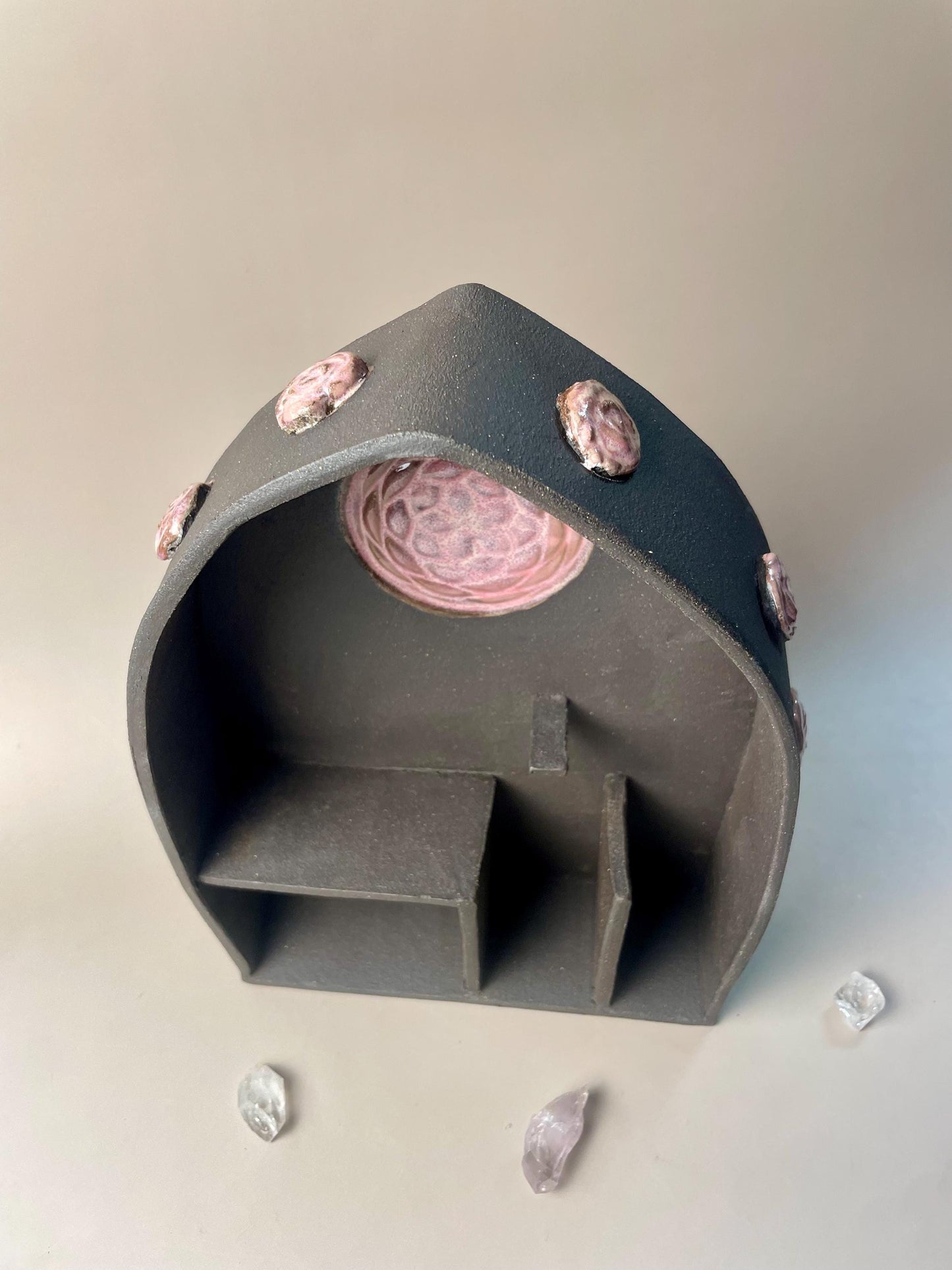 Handmade ceramic Venus Starpoint Rose Divine Feminine shelf altar