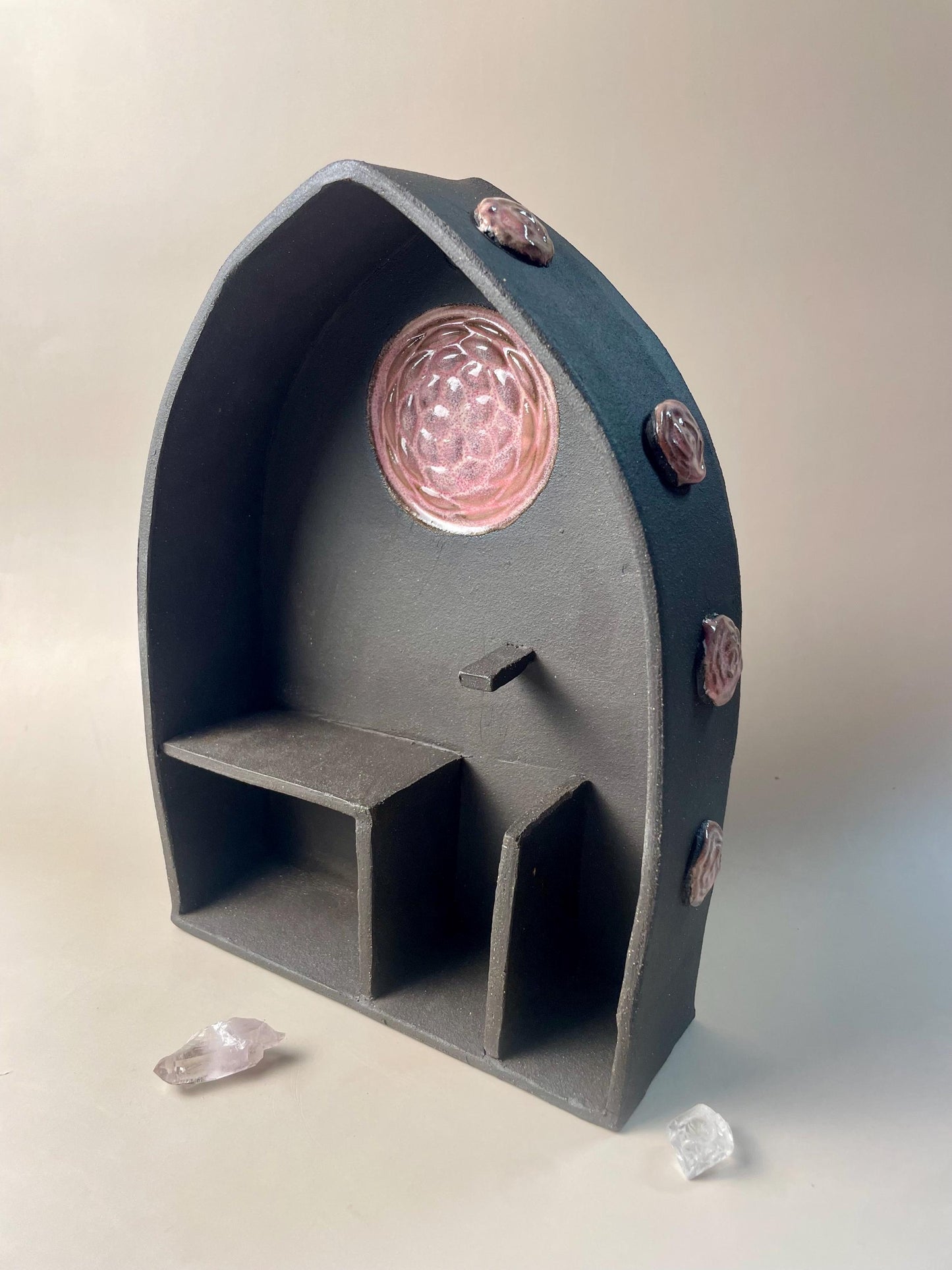 Handmade ceramic Venus Starpoint Rose Divine Feminine shelf altar