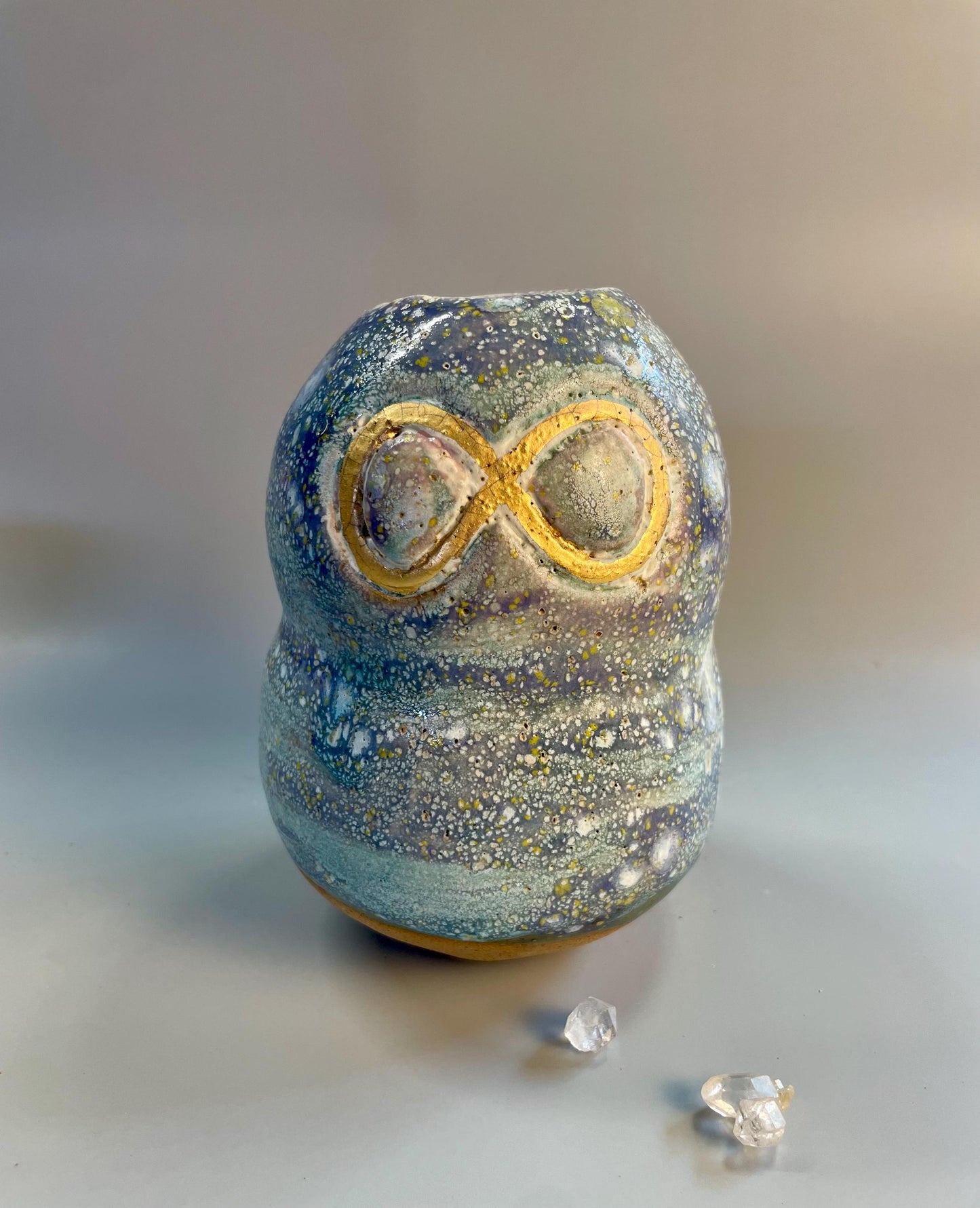 Handmade Lavender Vase with Gold Infinity Symbol