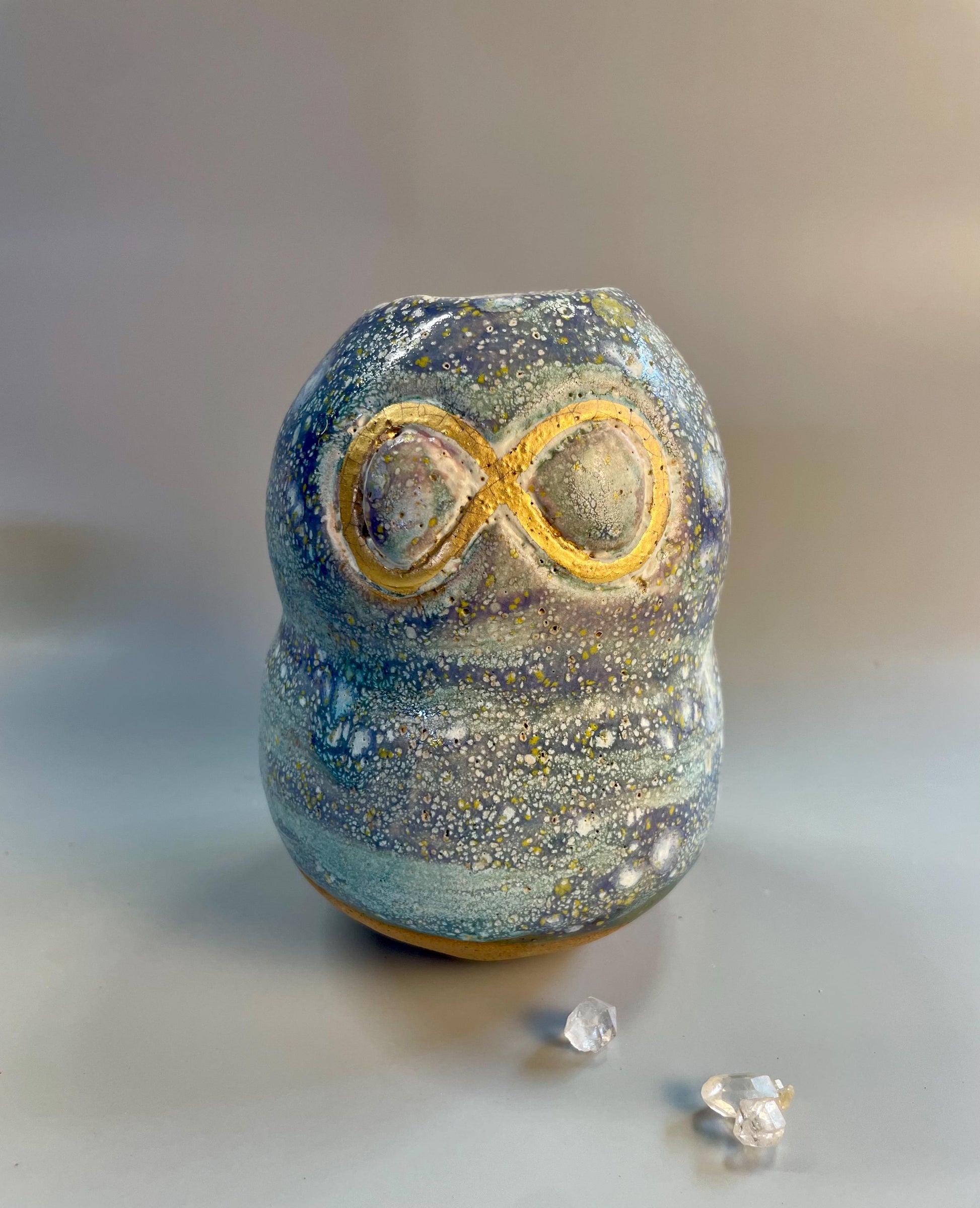 Handmade Lavender Vase with Gold Infinity Symbol