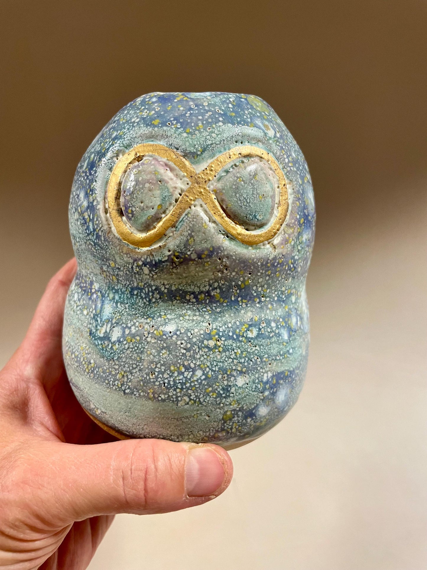 Handmade Lavender Vase with Gold Infinity Symbol