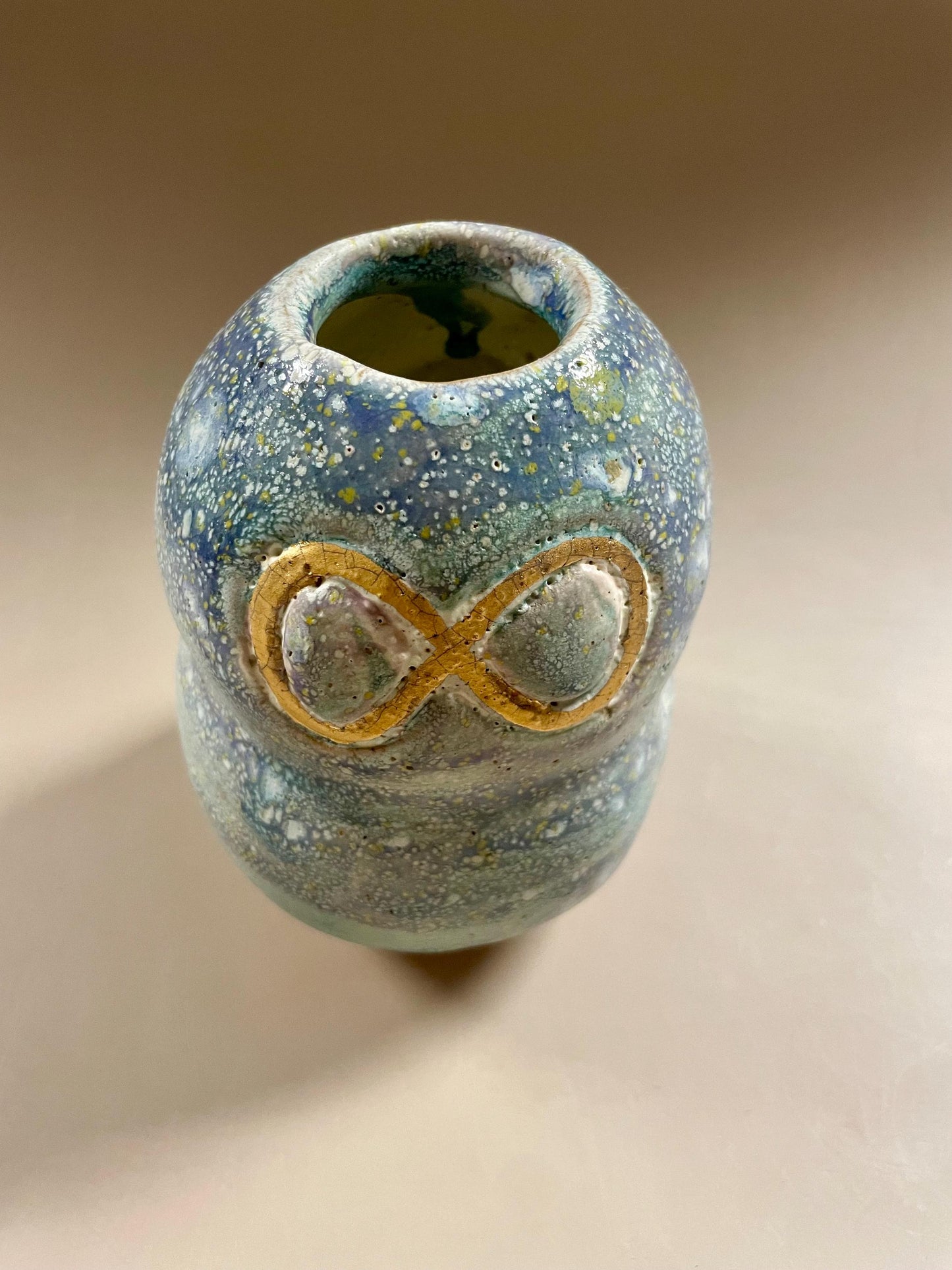 Handmade Lavender Vase with Gold Infinity Symbol