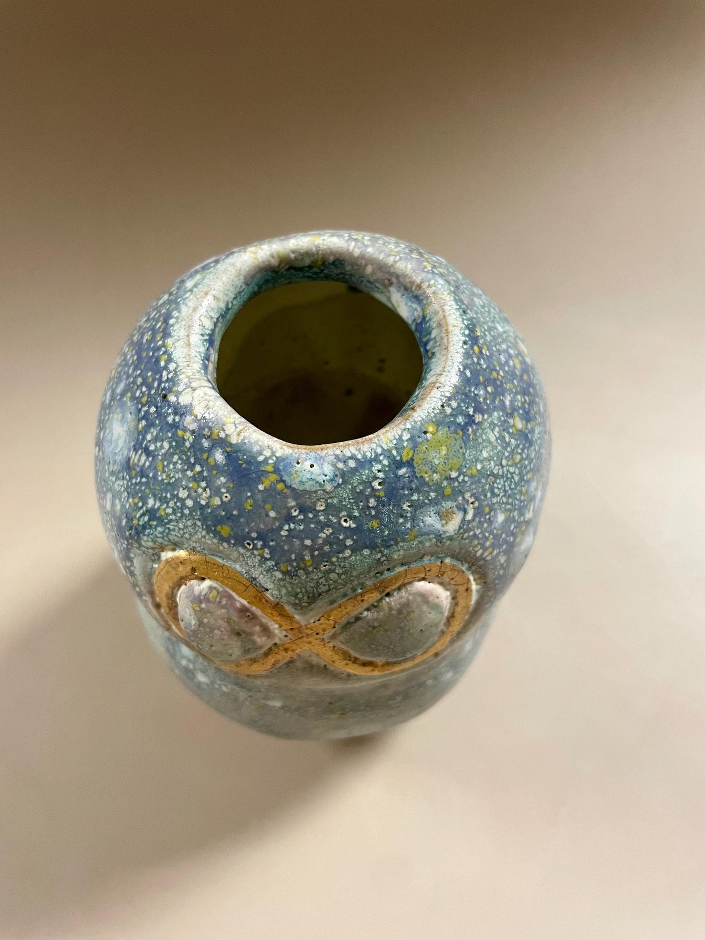 Handmade Lavender Vase with Gold Infinity Symbol
