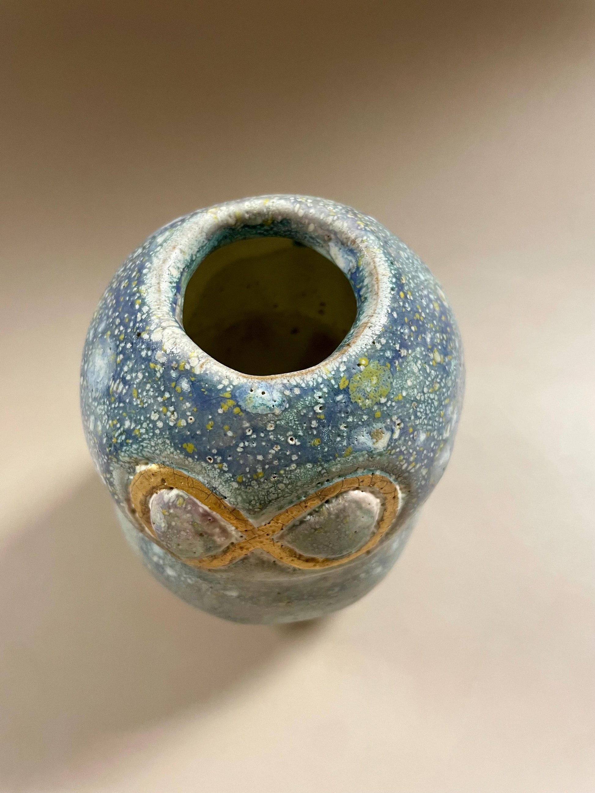 Handmade Lavender Vase with Gold Infinity Symbol