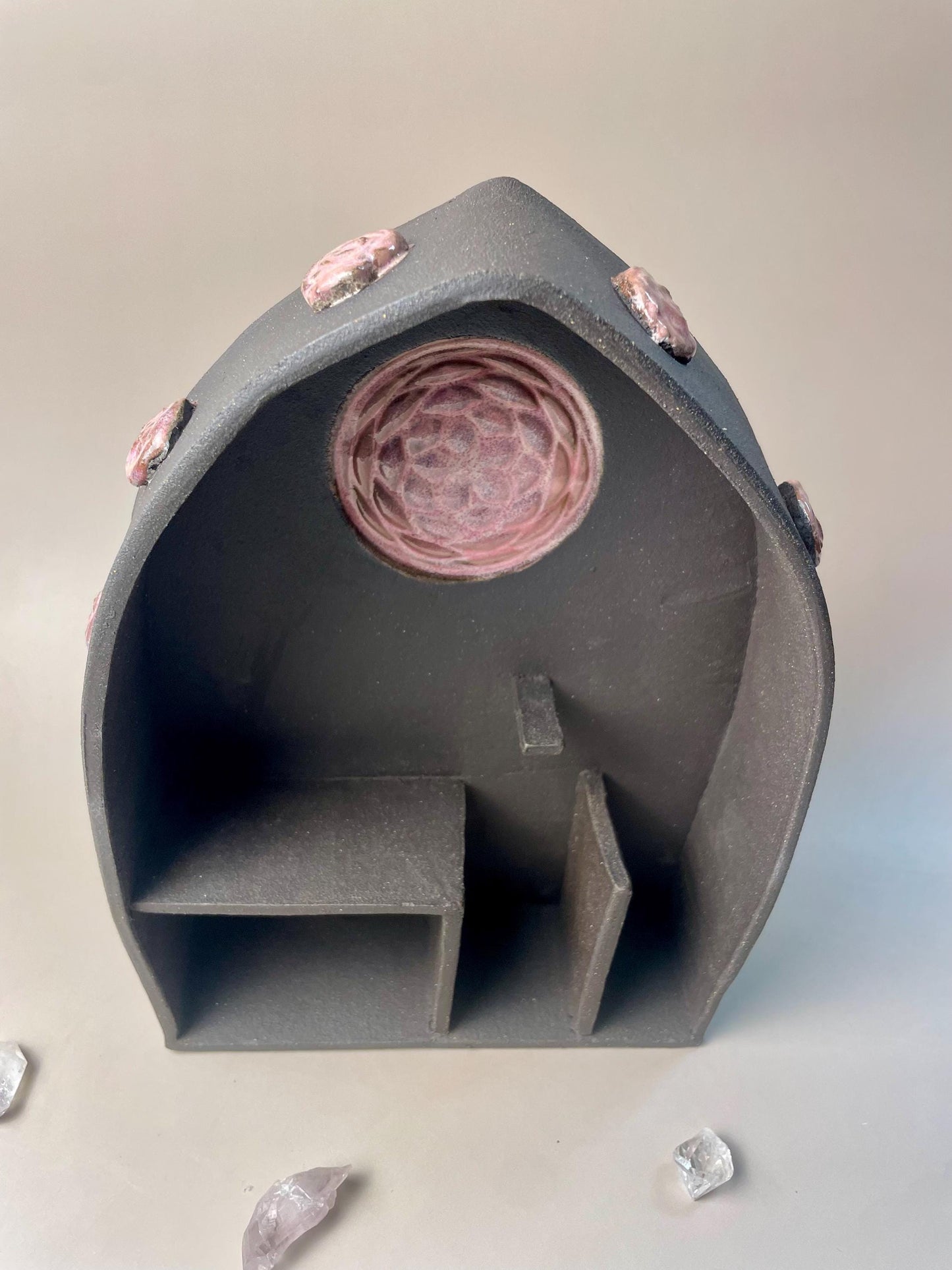 Handmade ceramic Venus Starpoint Rose Divine Feminine shelf altar