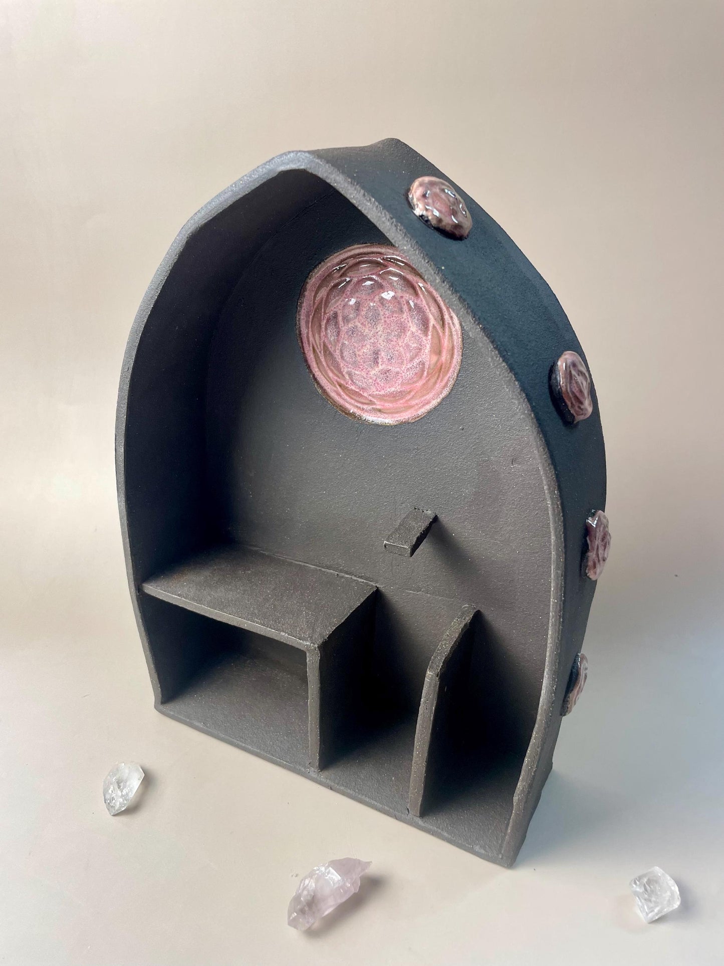 Handmade ceramic Venus Starpoint Rose Divine Feminine shelf altar