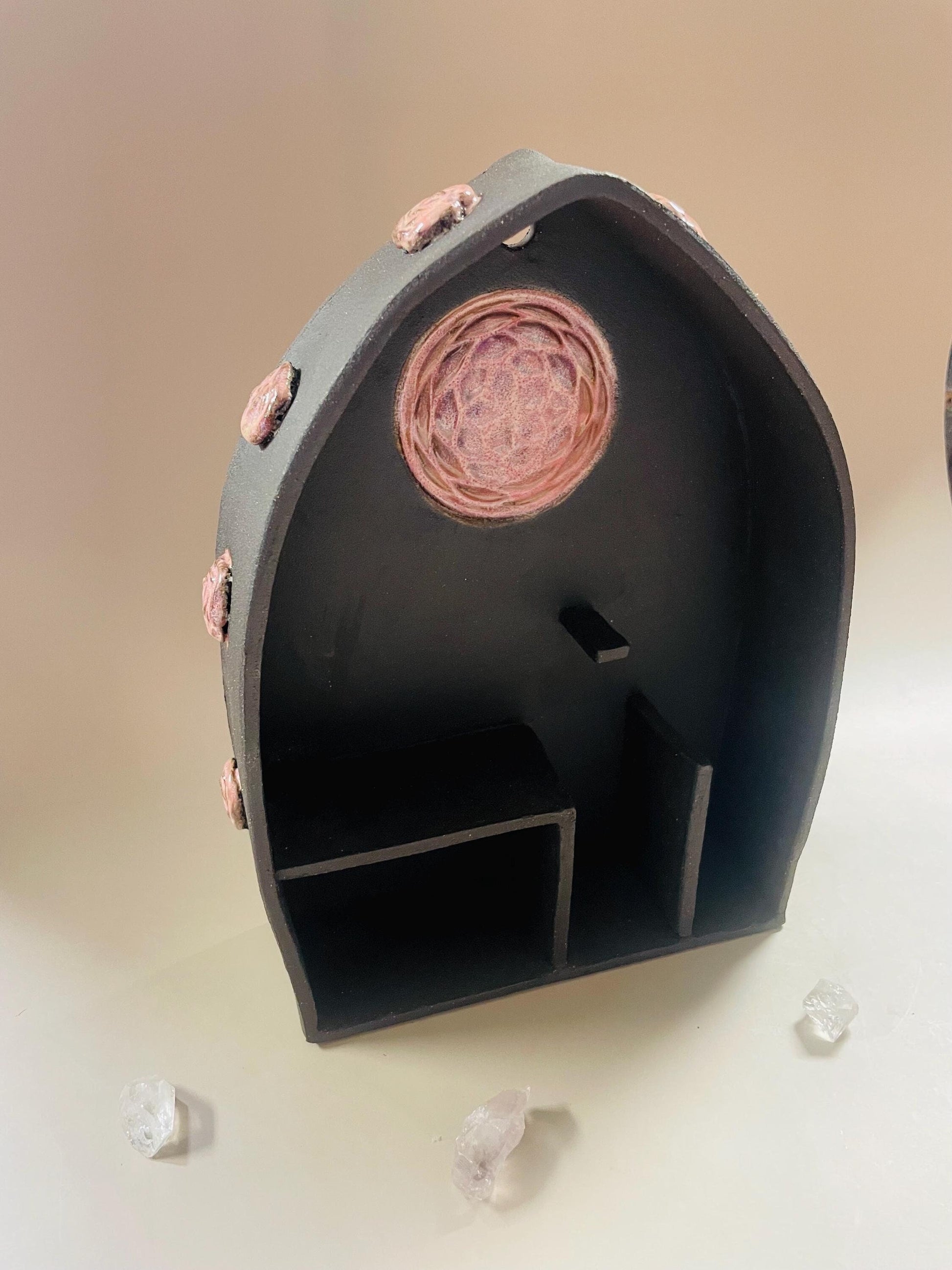 Handmade ceramic Venus Starpoint Rose Divine Feminine shelf altar