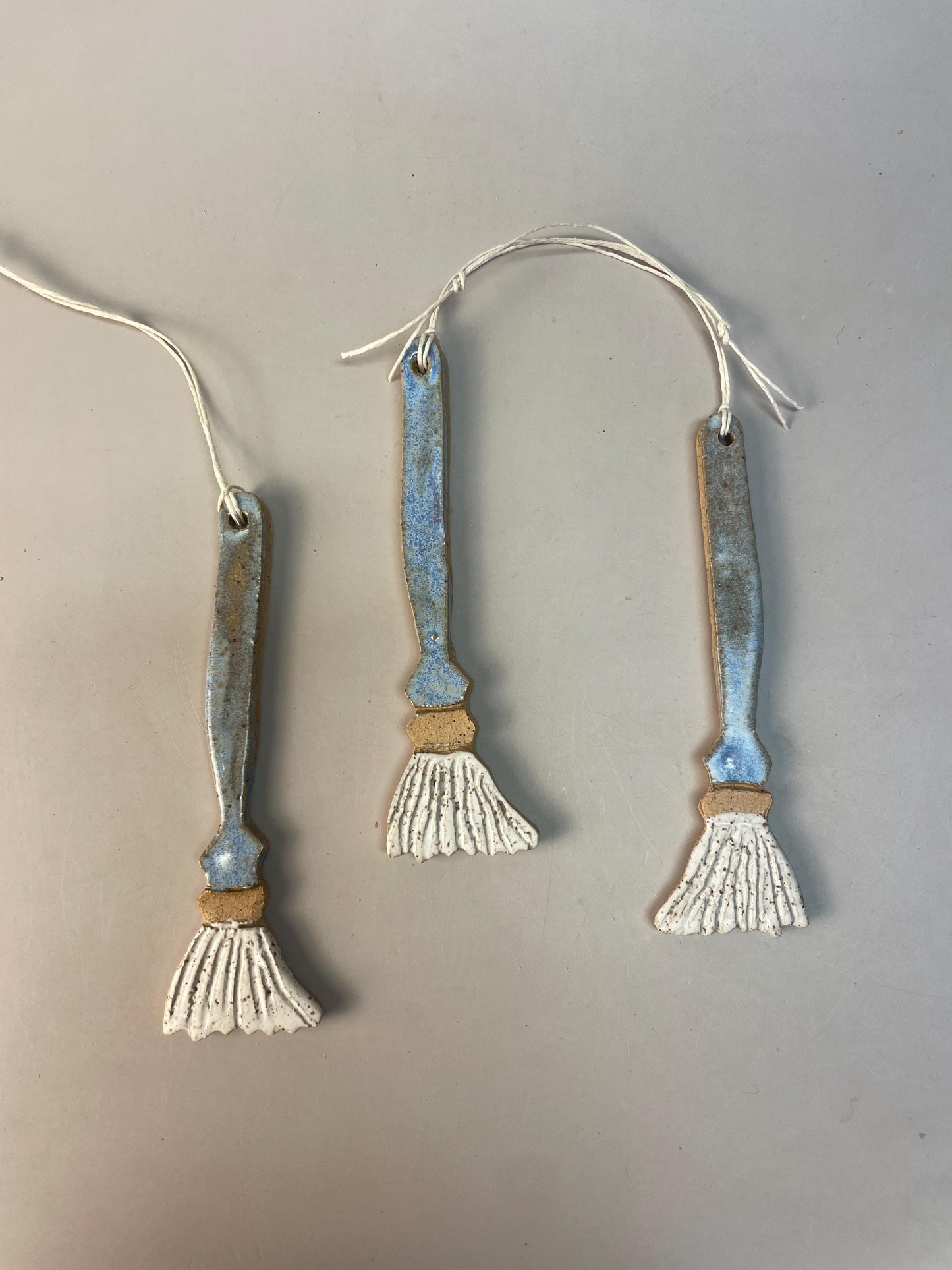 Handmade ceramic Broom ornament