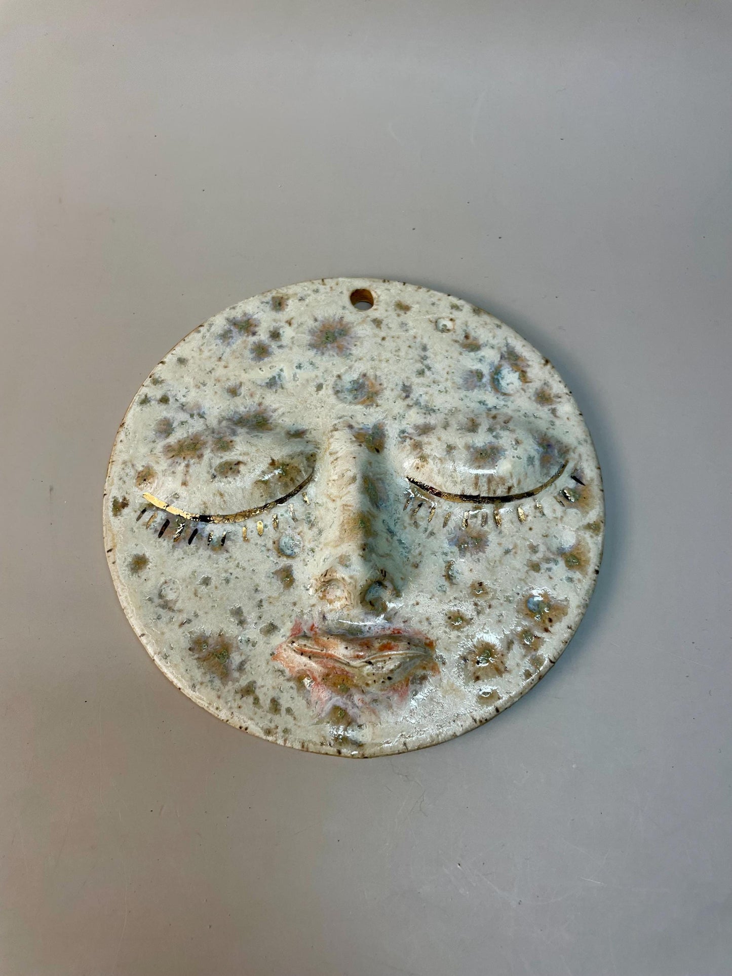 Handmade ceramic Moon hanging