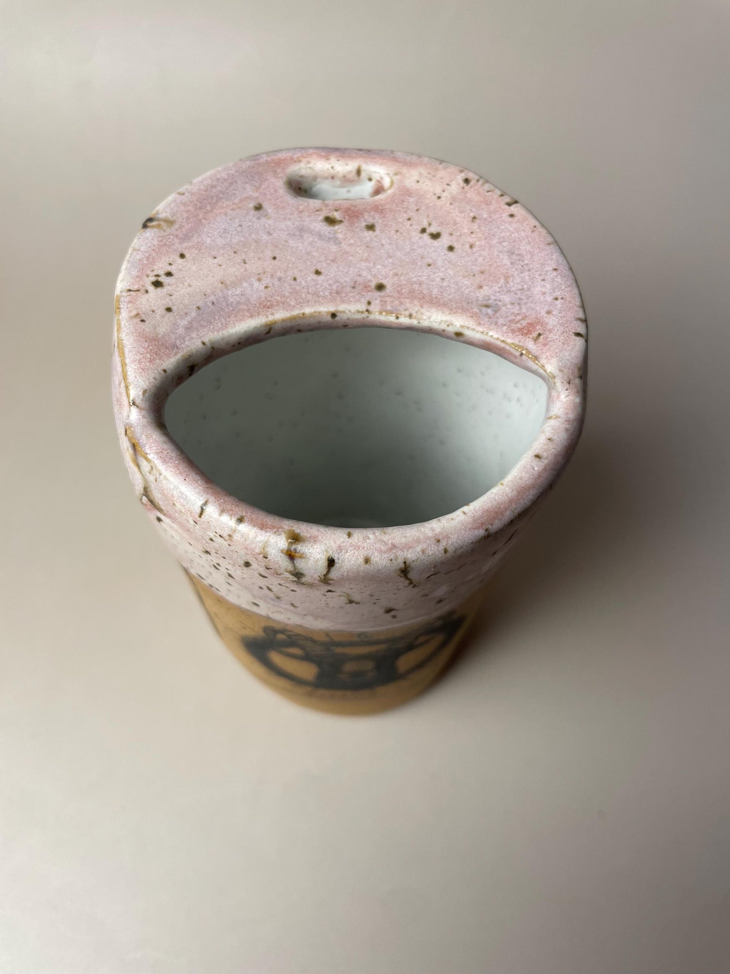 Capricorn ceramic to go Coffee Mug in Blush with Moon