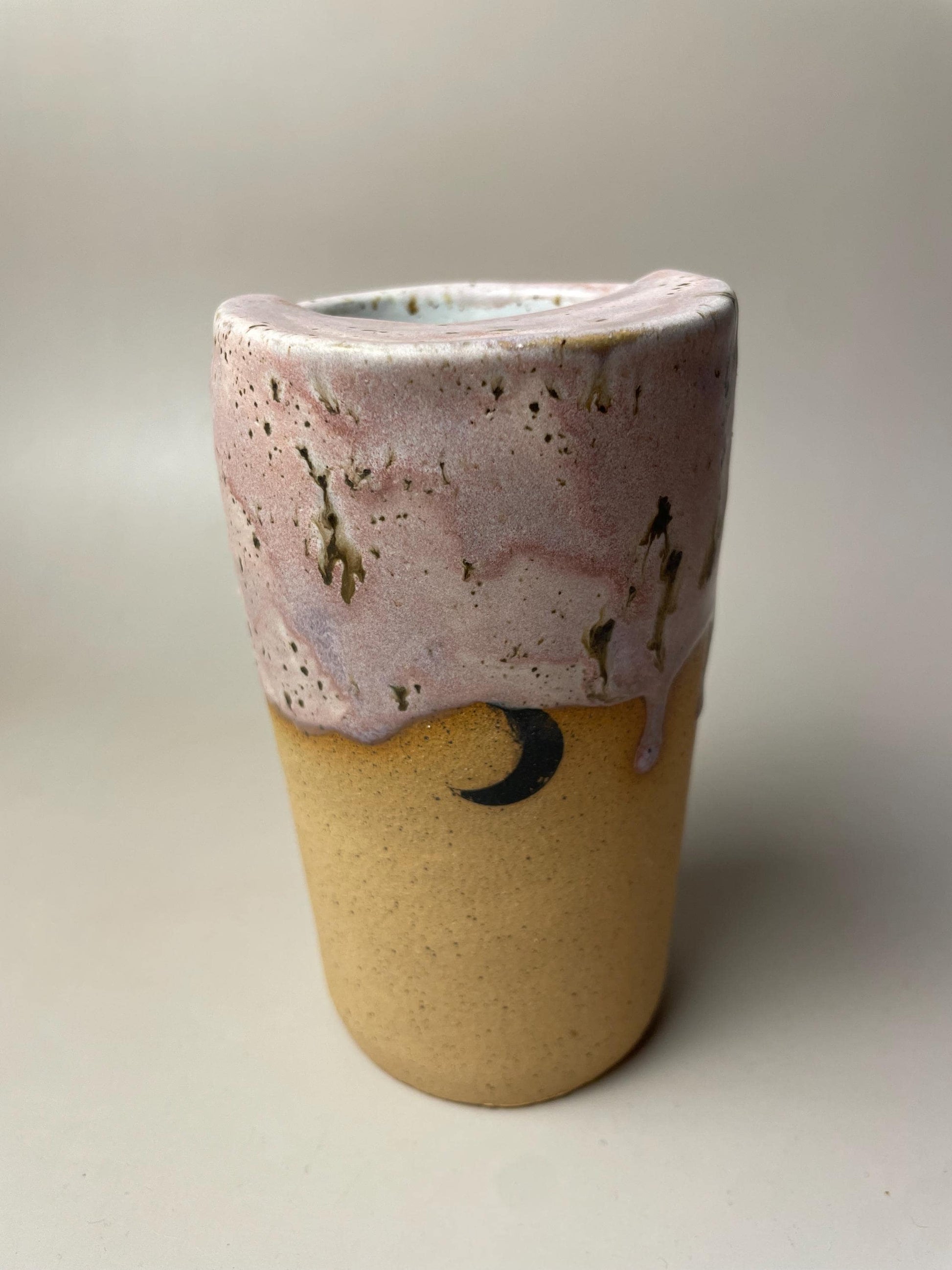 Capricorn ceramic to go Coffee Mug in Blush with Moon