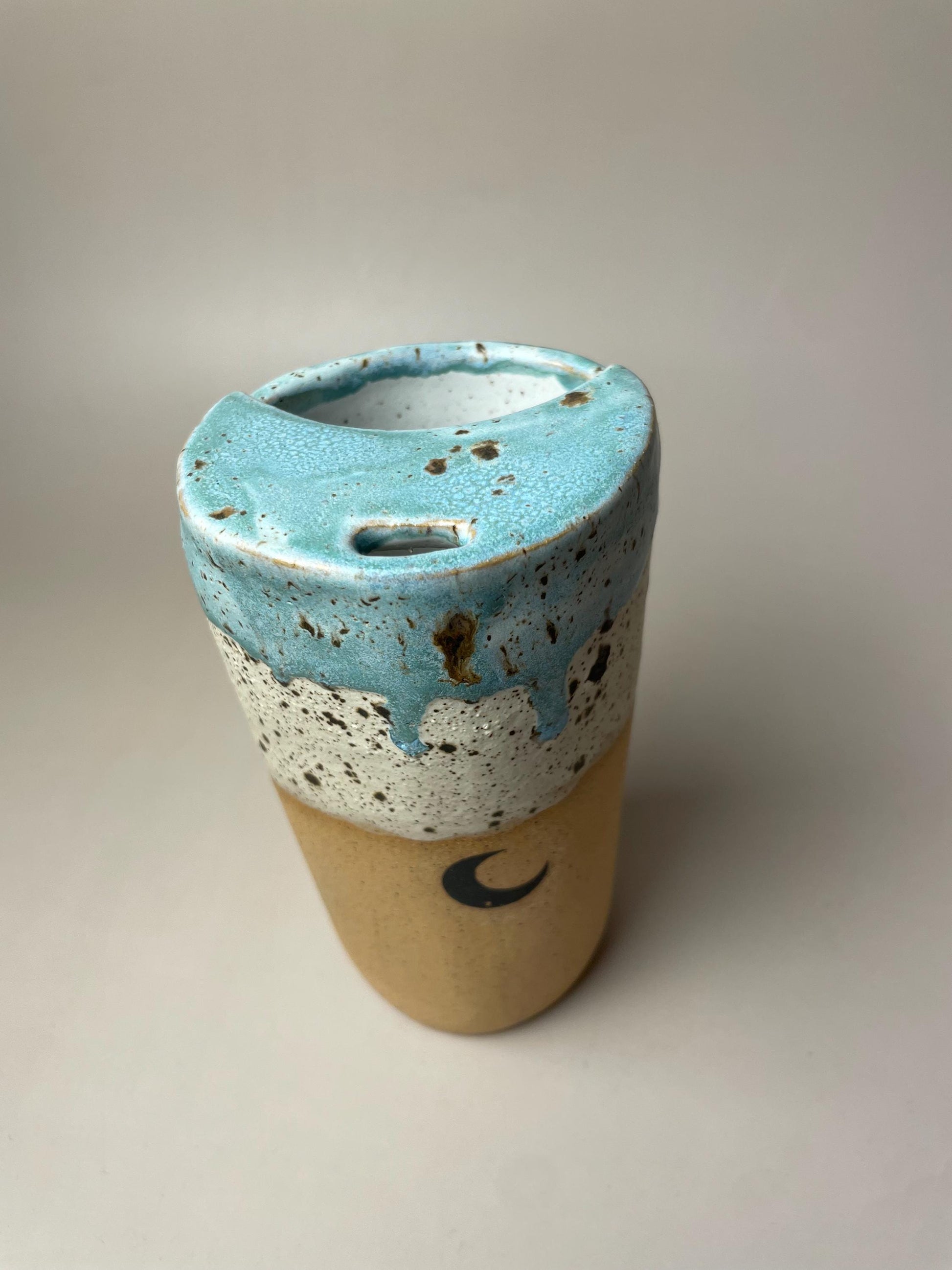 Capricorn blue speckled ceramic to go Coffee Mug