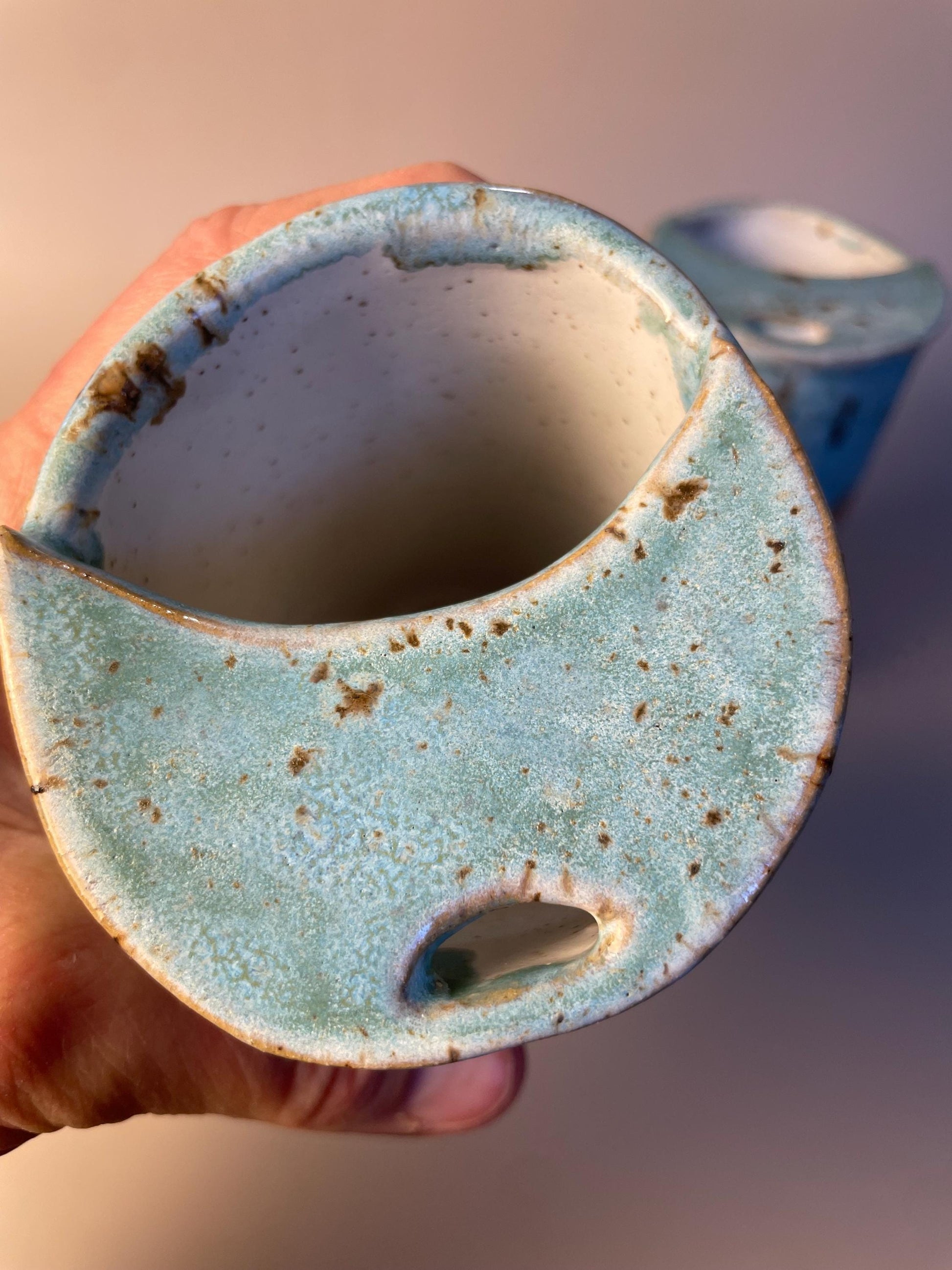 Aquarius blue speckled ceramic to go Coffee Mug