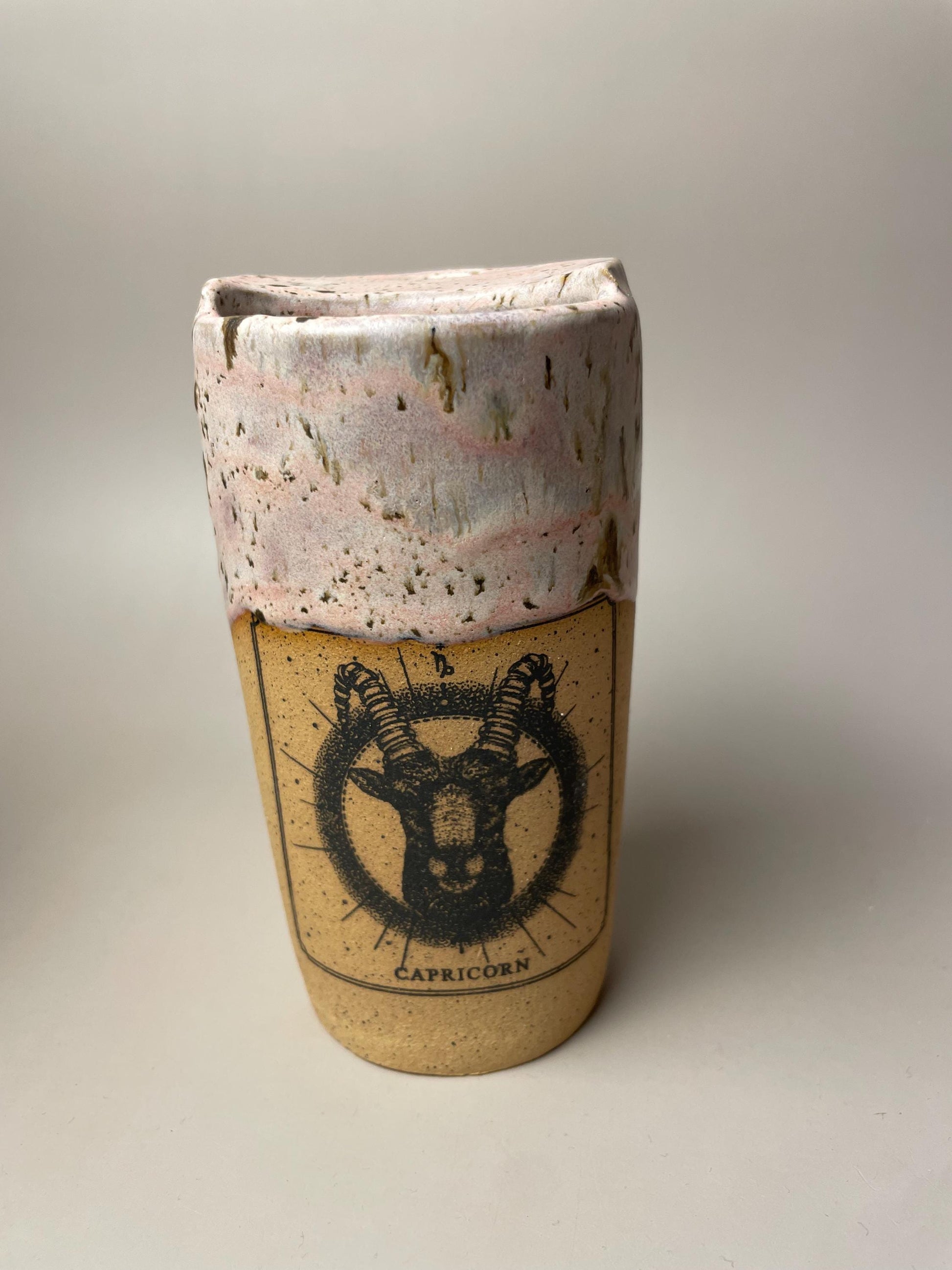 Capricorn ceramic to go Coffee Mug in Blush