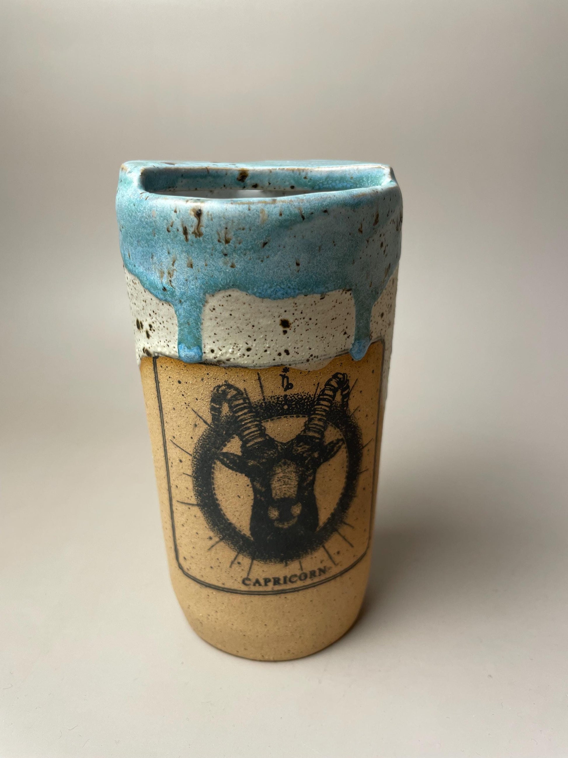 Capricorn blue speckled ceramic to go Coffee Mug