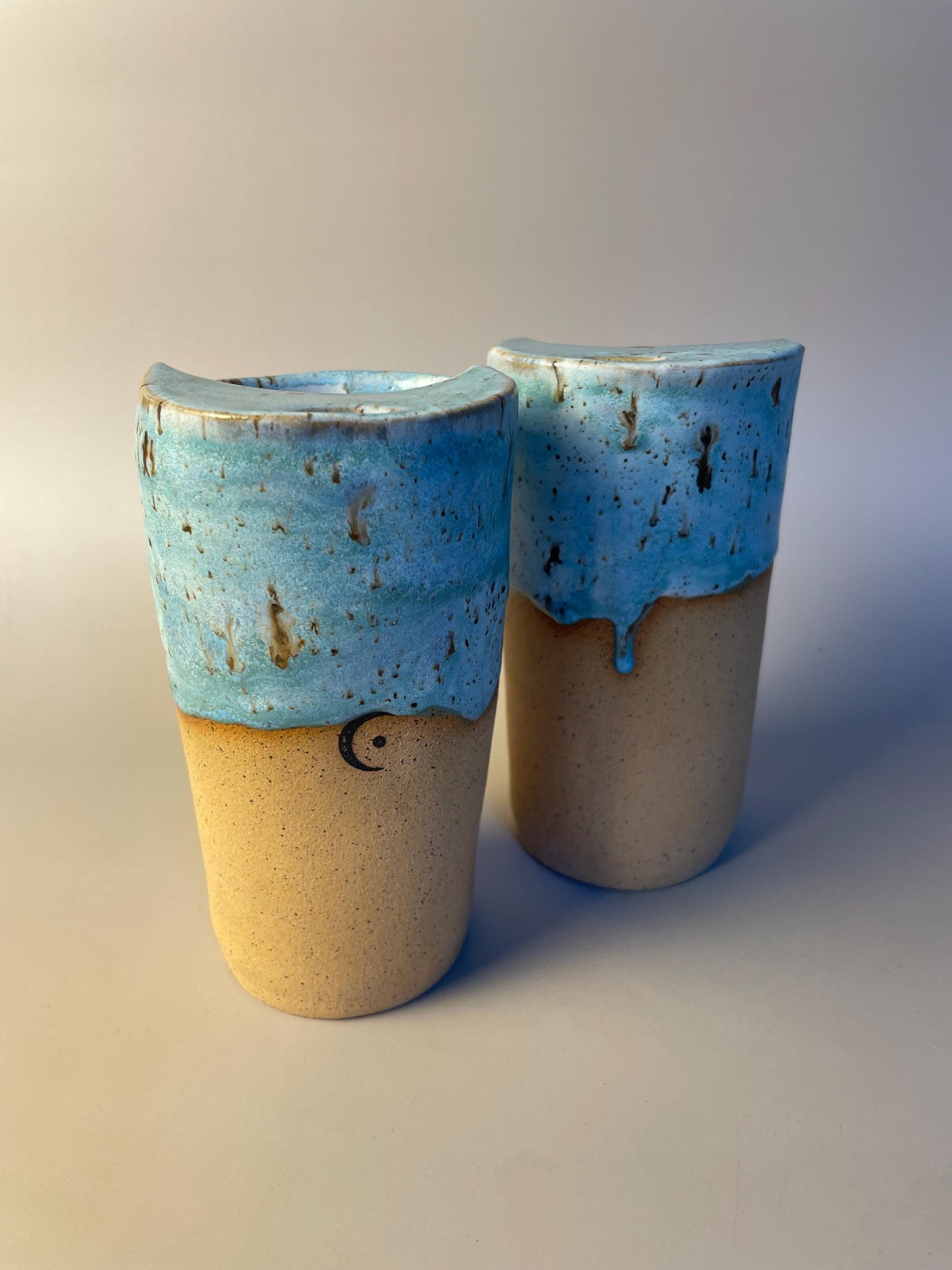 Aquarius blue speckled ceramic to go Coffee Mug