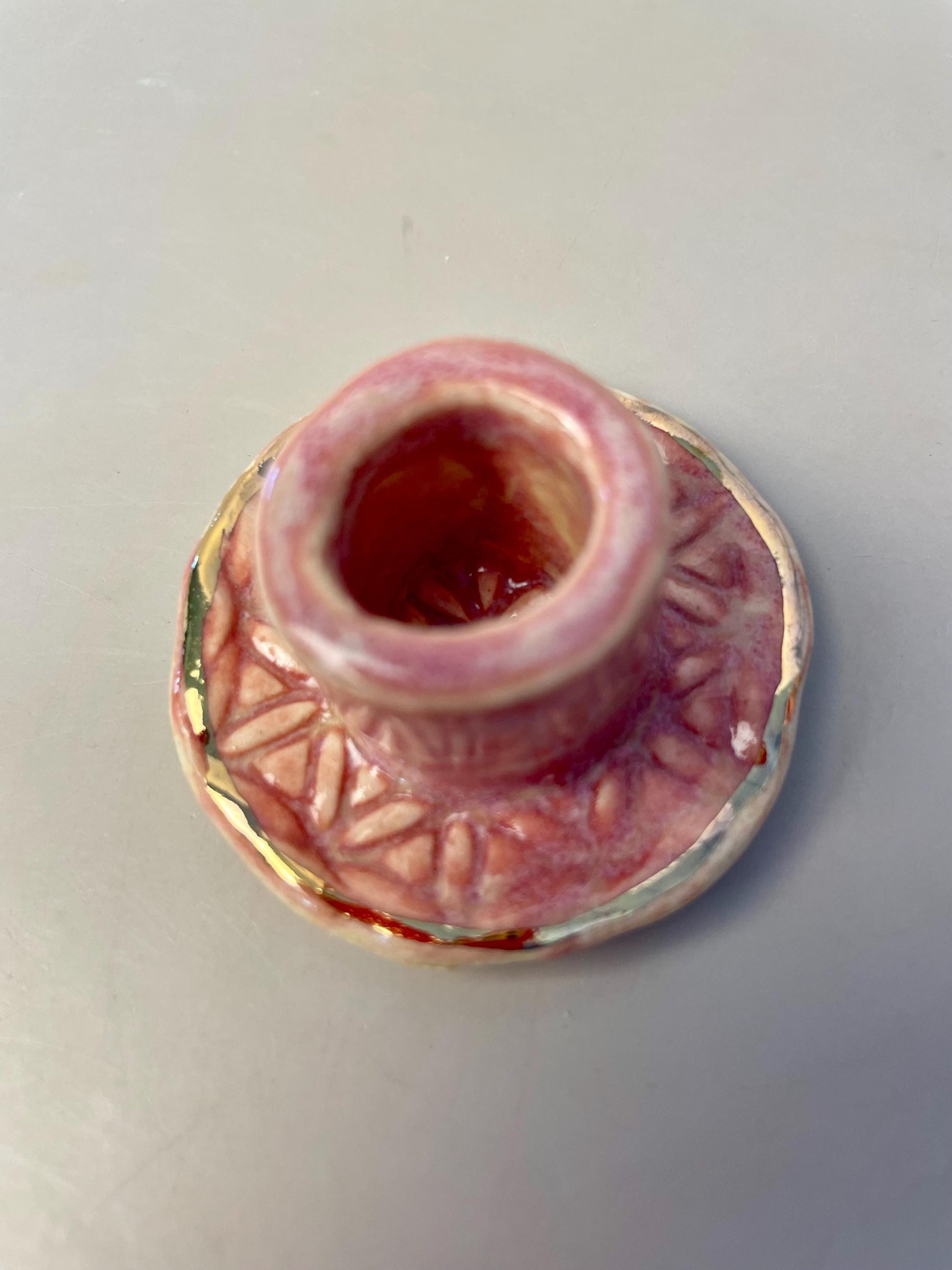 Small Pink Flower of Life Candle & Palo Santo Holder