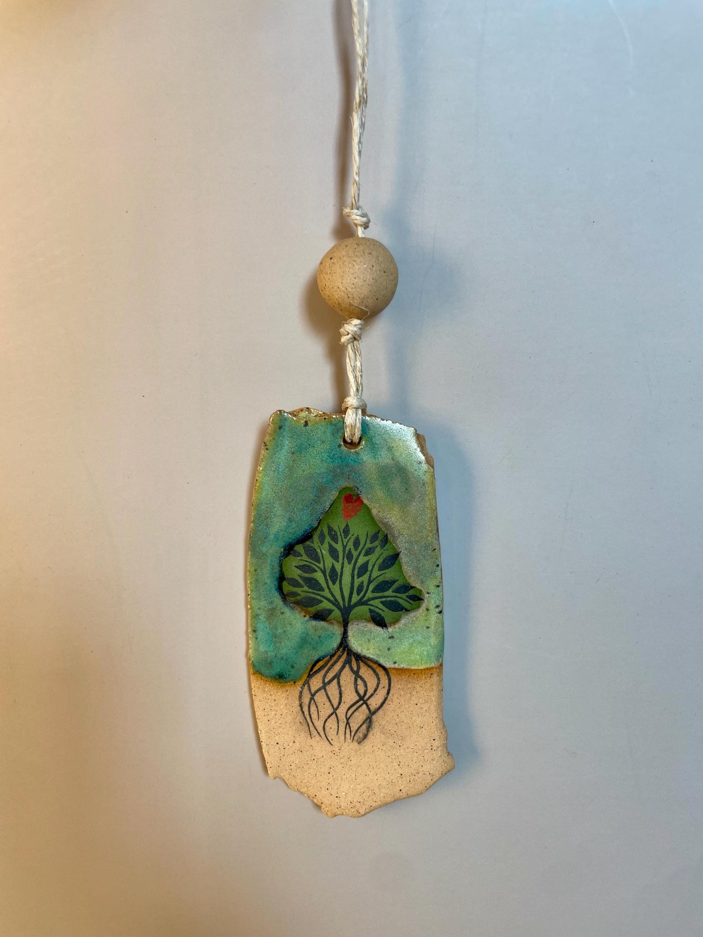 Handmade clay Hanging Tree Love Ornament