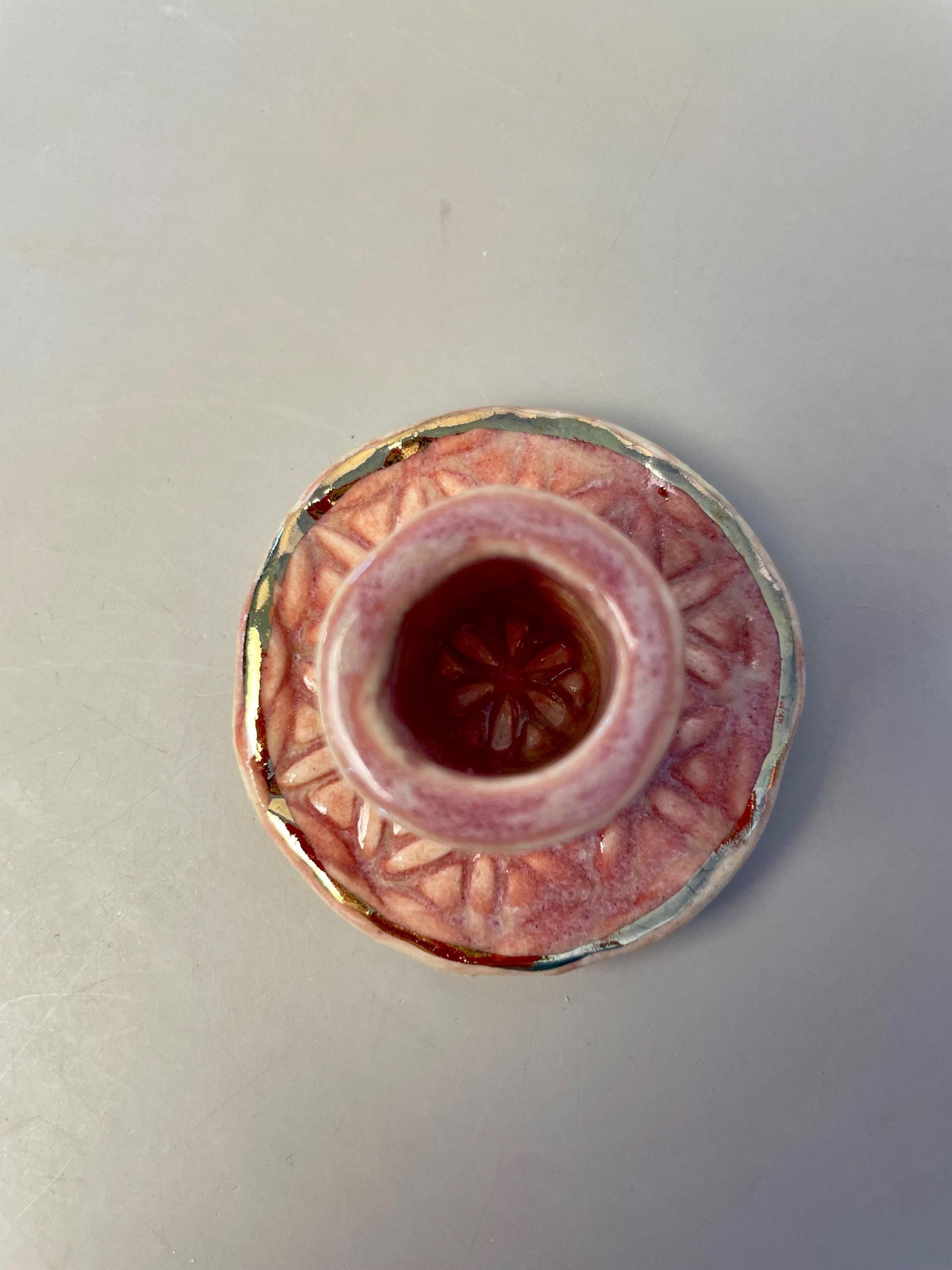 Small Pink Flower of Life Candle & Palo Santo Holder